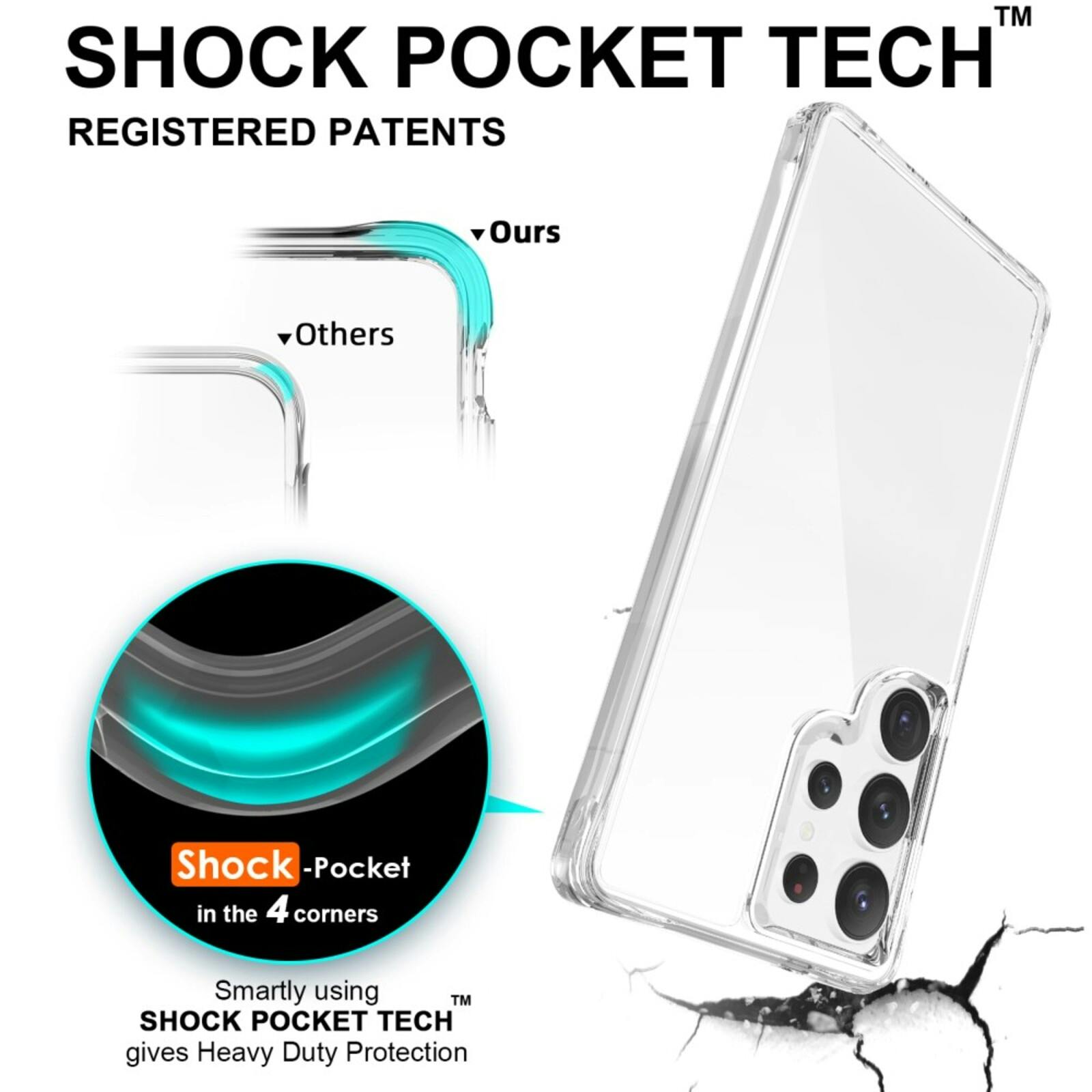 CaseBody Samsung S25 Ultra Dual Layer Anti-Shock Hoesje Transparant