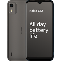 Nokia C12 Charcoal - Voorkant & achterkant