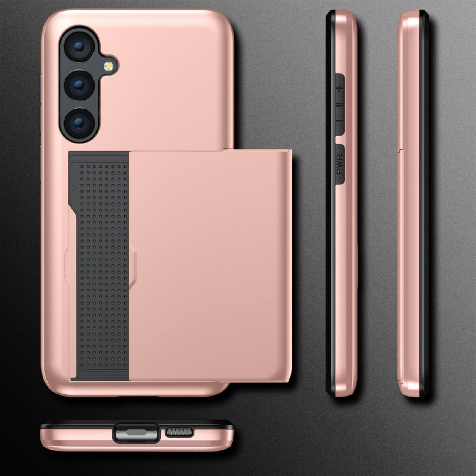 Slide Case Samsung Galaxy S25 Plus Hoesje met Pashouder Blauw