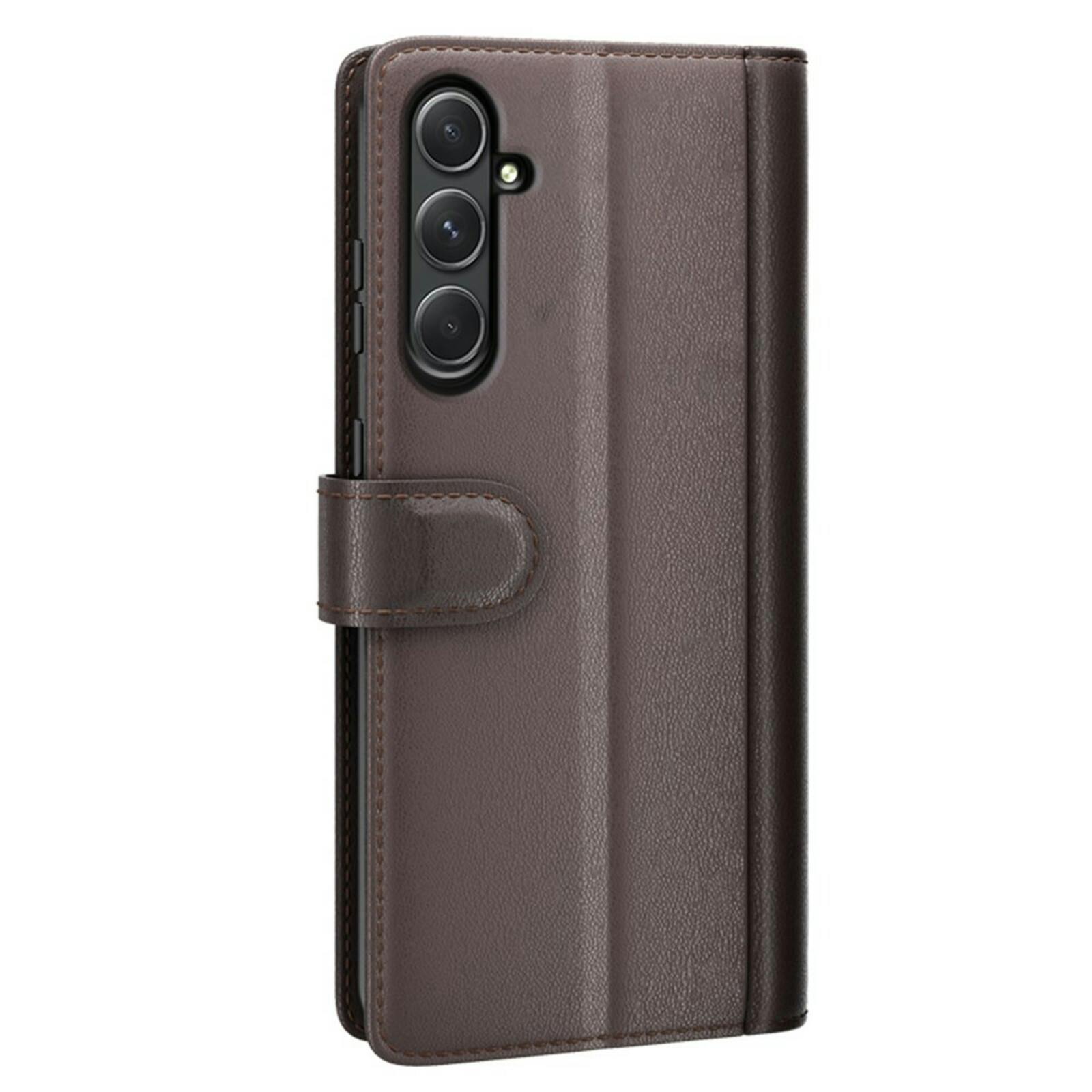 Fonexio Samsung Galaxy A55 Luxe Lederen Book Case Bruin