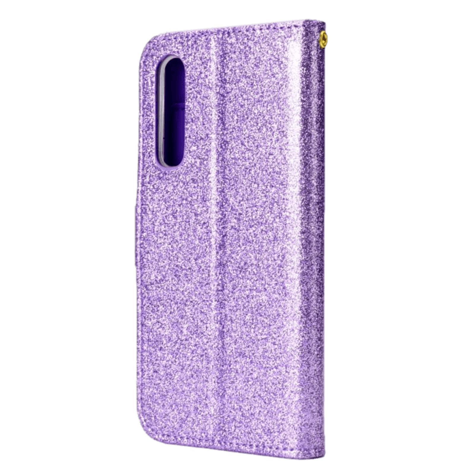 TwoTone Huawei P30 glitter hoesje met pasruimte en spiegel Paars