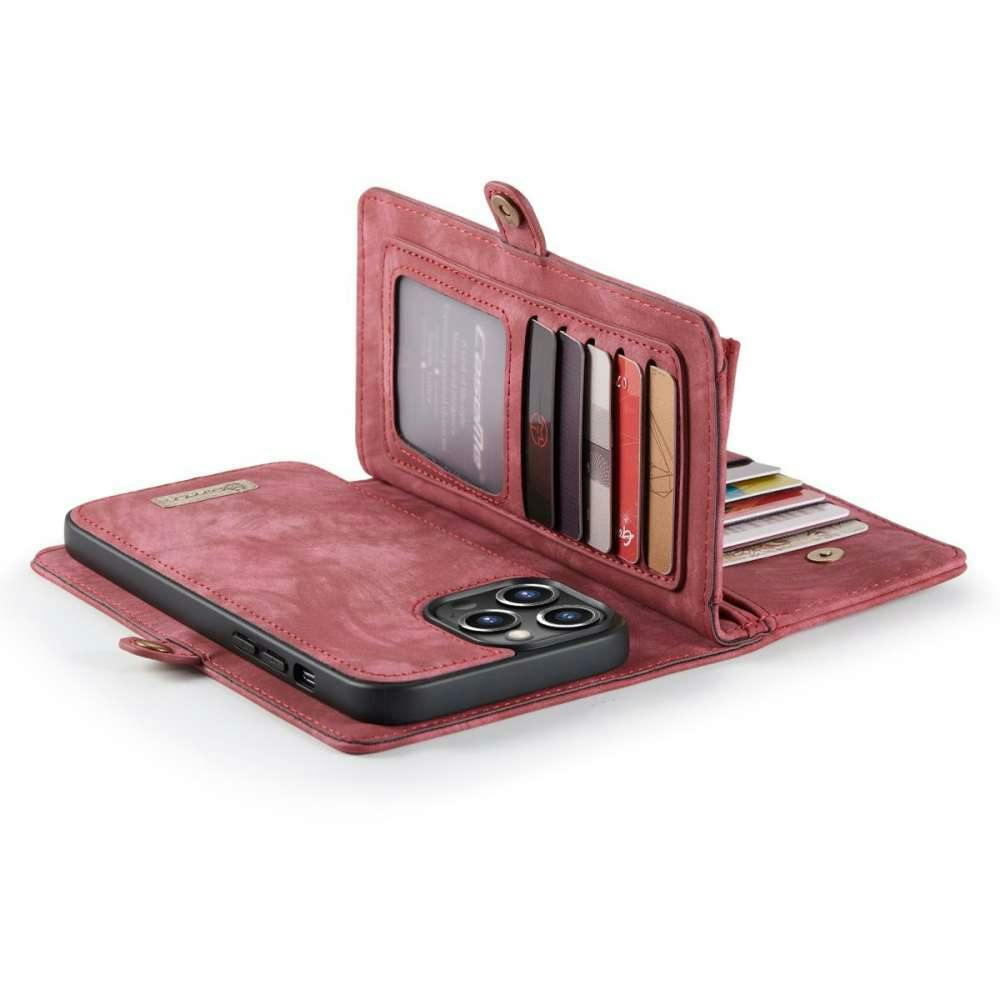 Caseme iPhone 13 Pro Portemonnee Hoesje Alles-in-één Rood