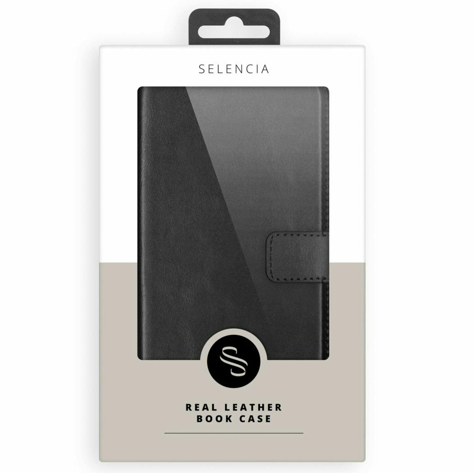 Selencia iPhone 14 Plus Leren Portemonnee Hoesje Zwart