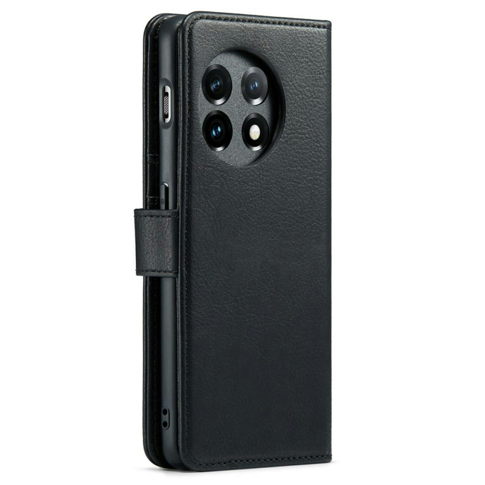 DG.MING OnePlus 11 Lederen 2-in-1 Wallet Hoesje Zwart