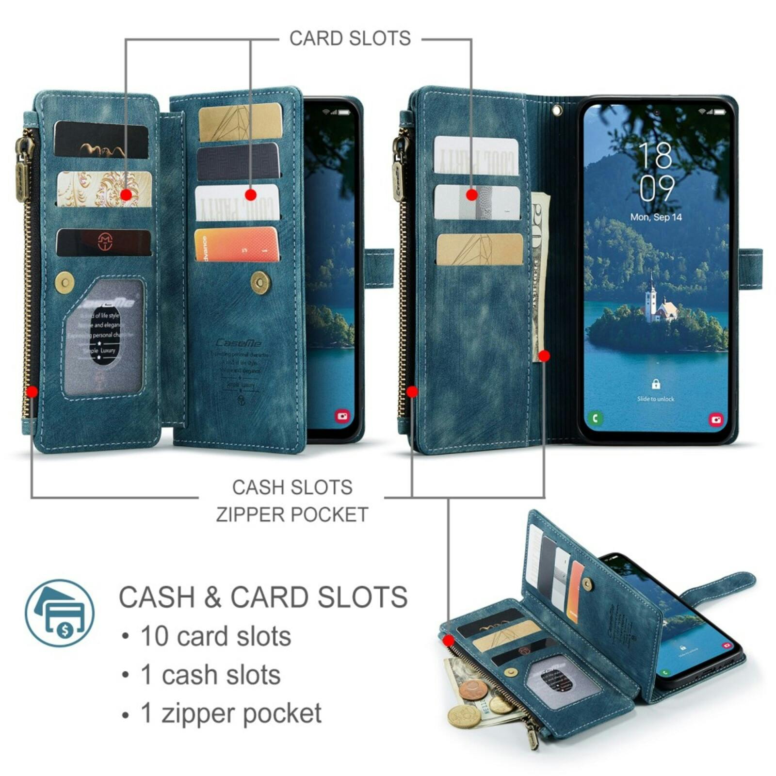 Caseme Samsung Galaxy A56 Vintage Wallet Hoesje Blauw