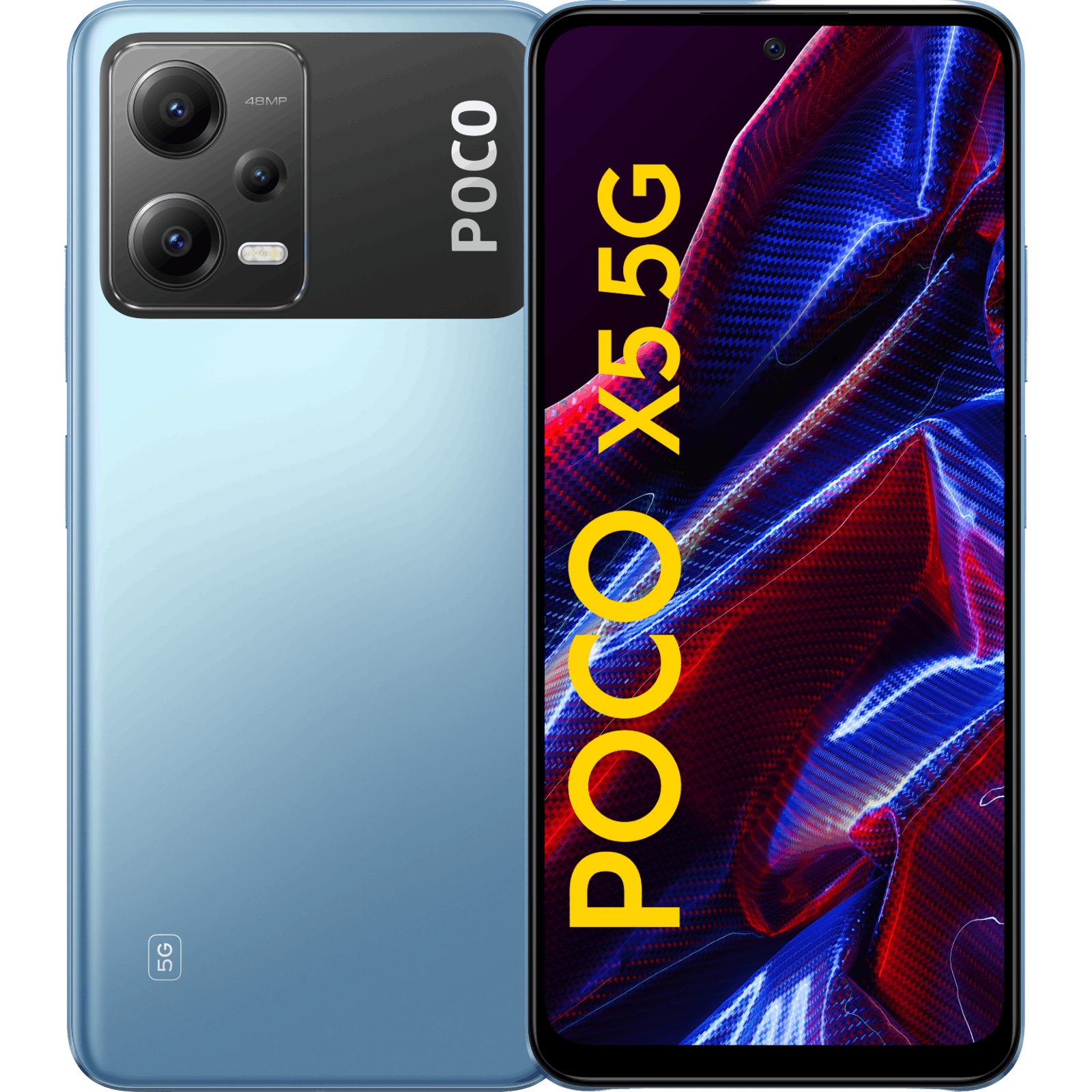 POCO X5 5G Blue - Voorkant & achterkant