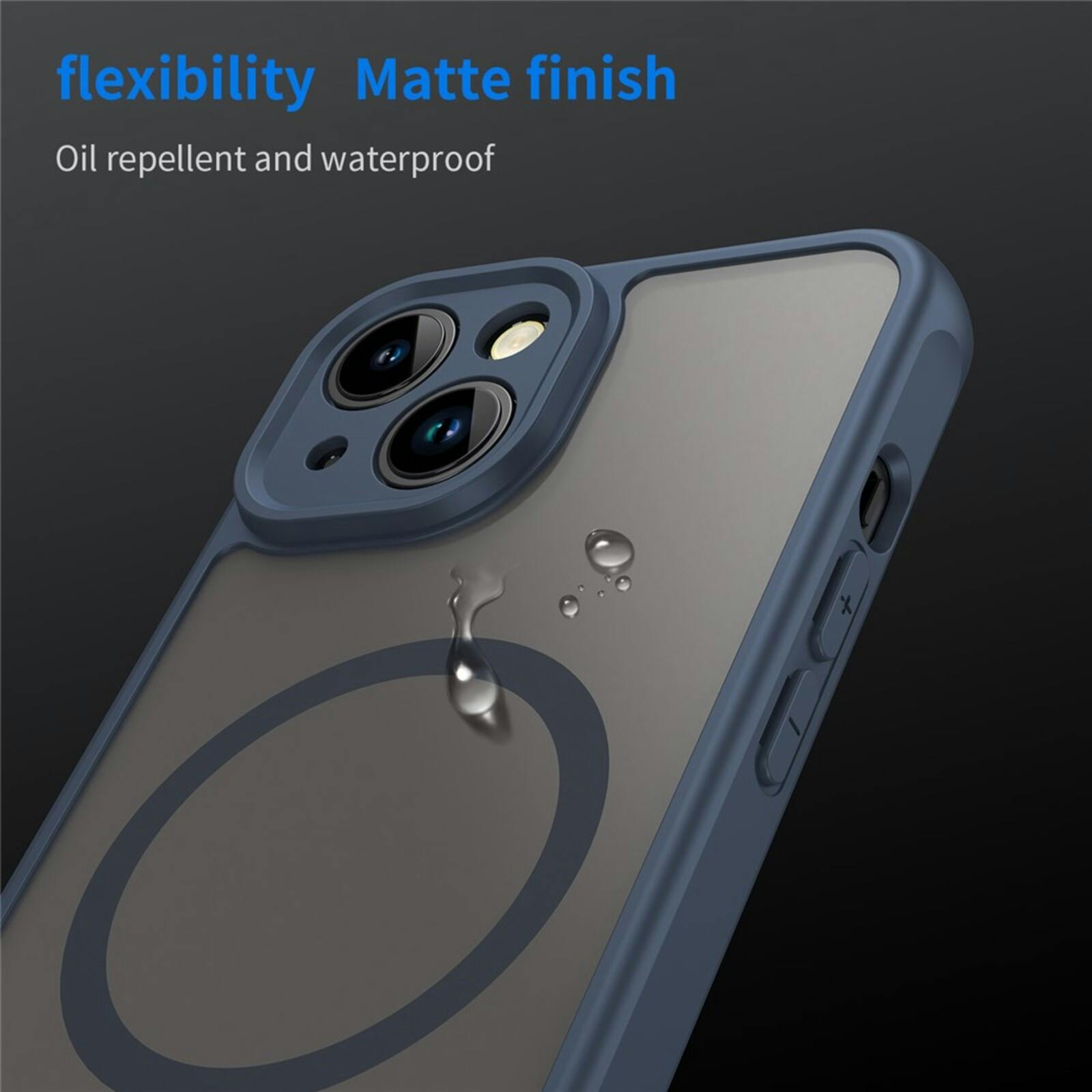 Mocaa Apple iPhone 15 Slim Anti-Shock MagSafe Hoesje Blauw