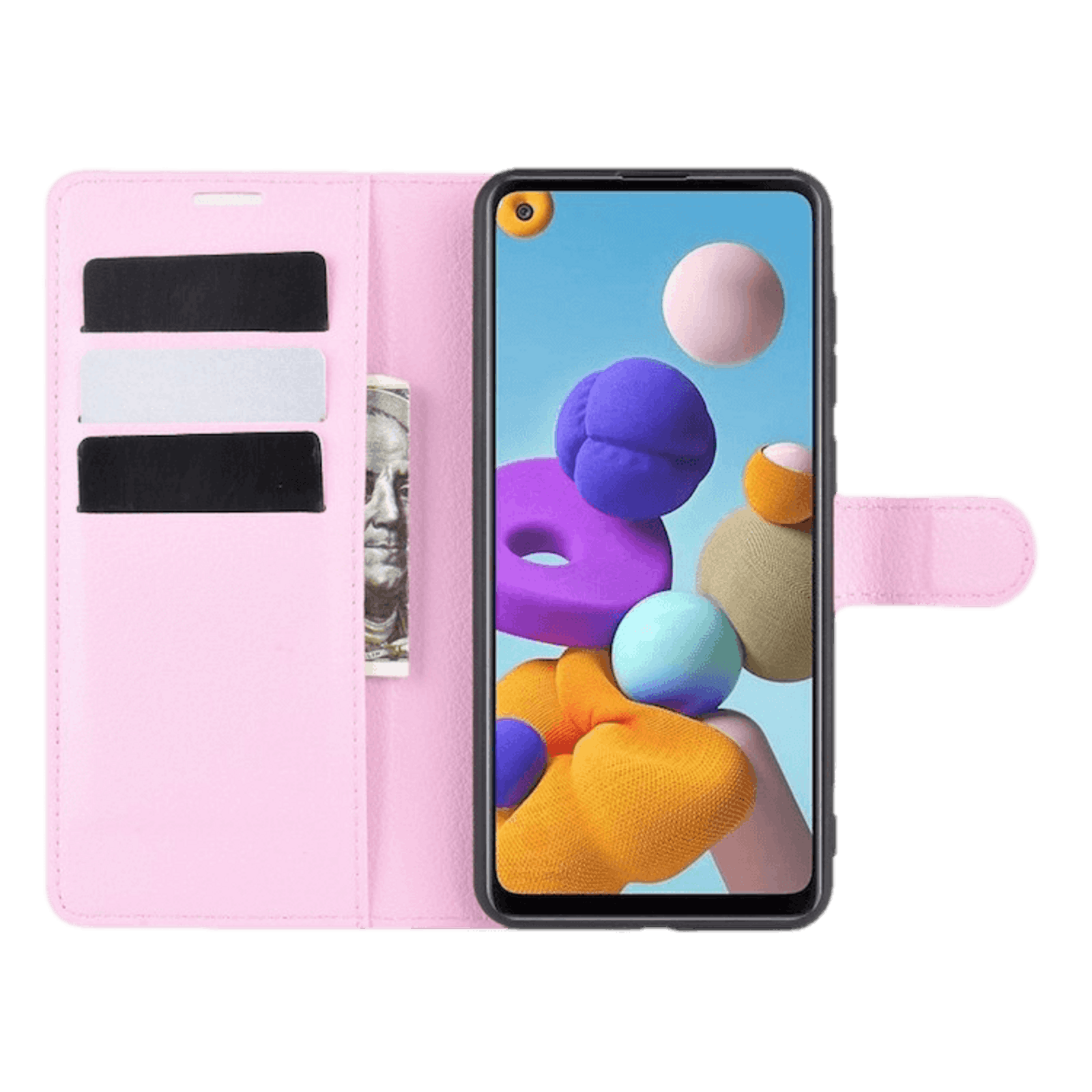 Mocaa Samsung Galaxy A21s Portemonnee Hoesje Pasjes Roze