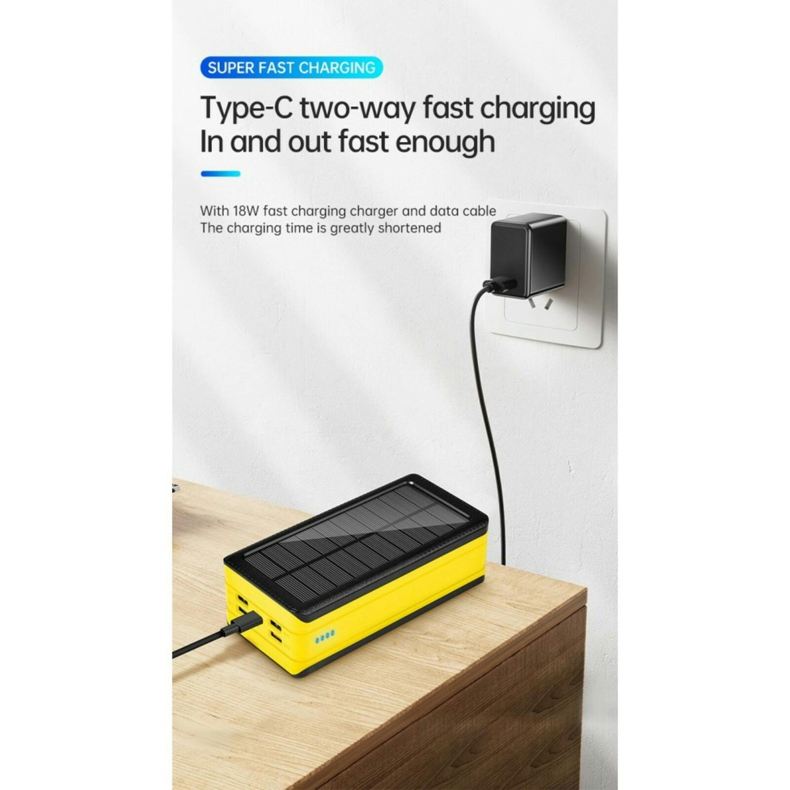 PSOOO 40.000mAh Fast Charging Outdoor Powerbank Geel 40.000 mAh