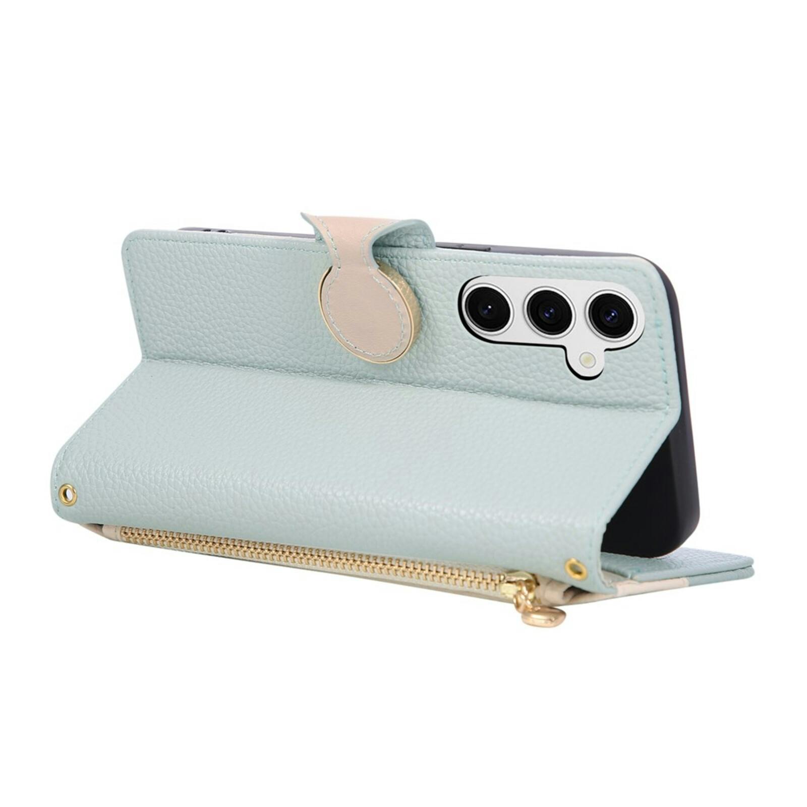 TwoTone Samsung Galaxy S26 Plus Zipper Boek Hoesje Groen