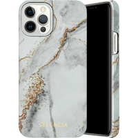 Selencia iPhone 12 (Pro) Fashion Hoesje Marble Stone - Voorkant