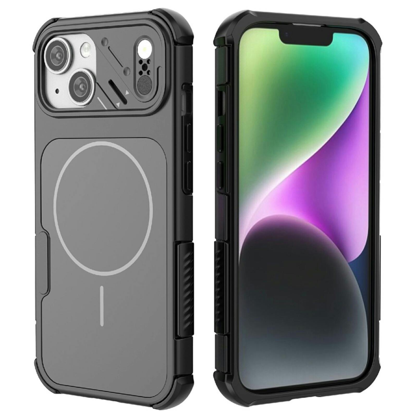 CaseBody Apple iPhone 15 Shockproof MagSafe Back Cover Zwart