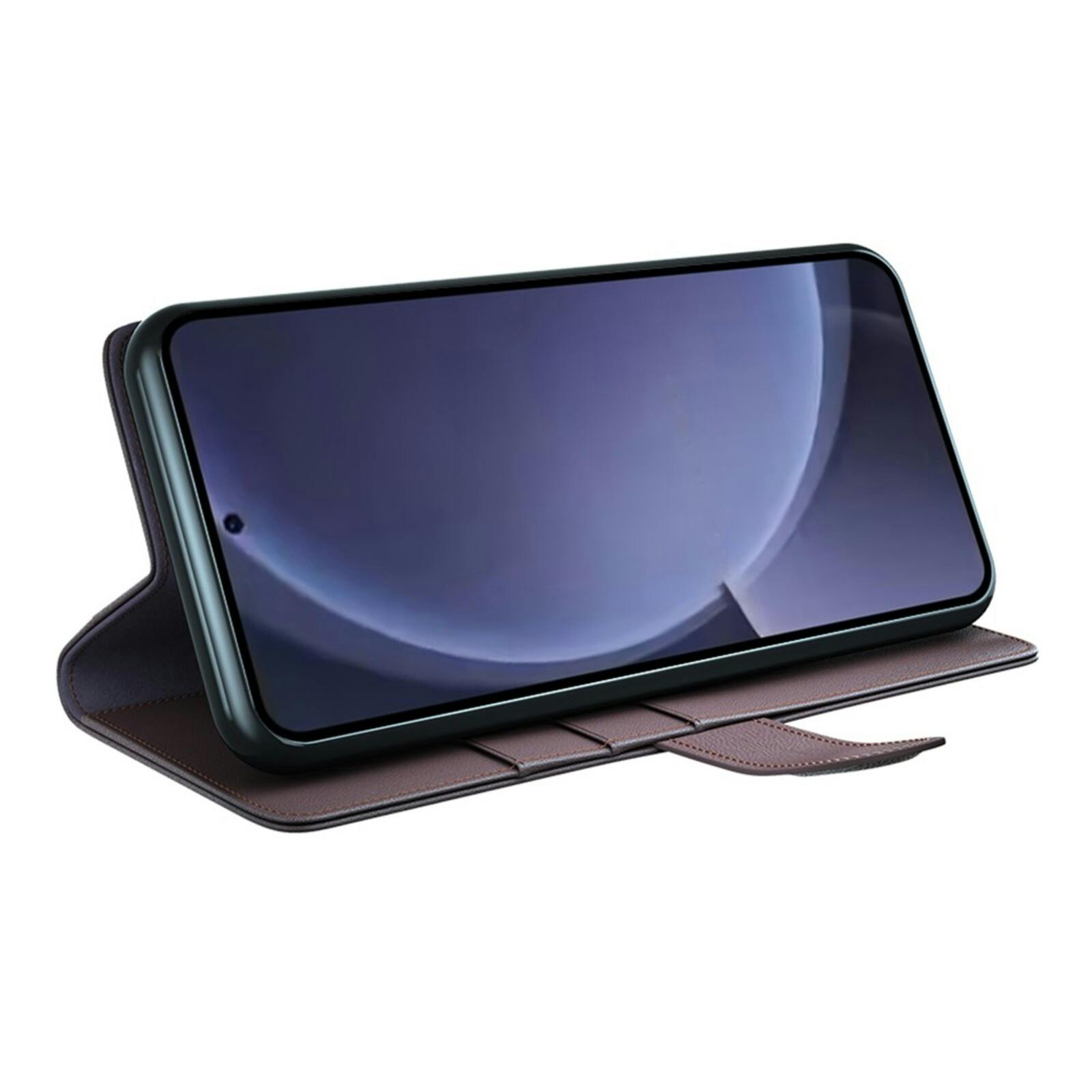 Fonexio Samsung Galaxy 25 Plus Luxe Lederen Book Case Bruin