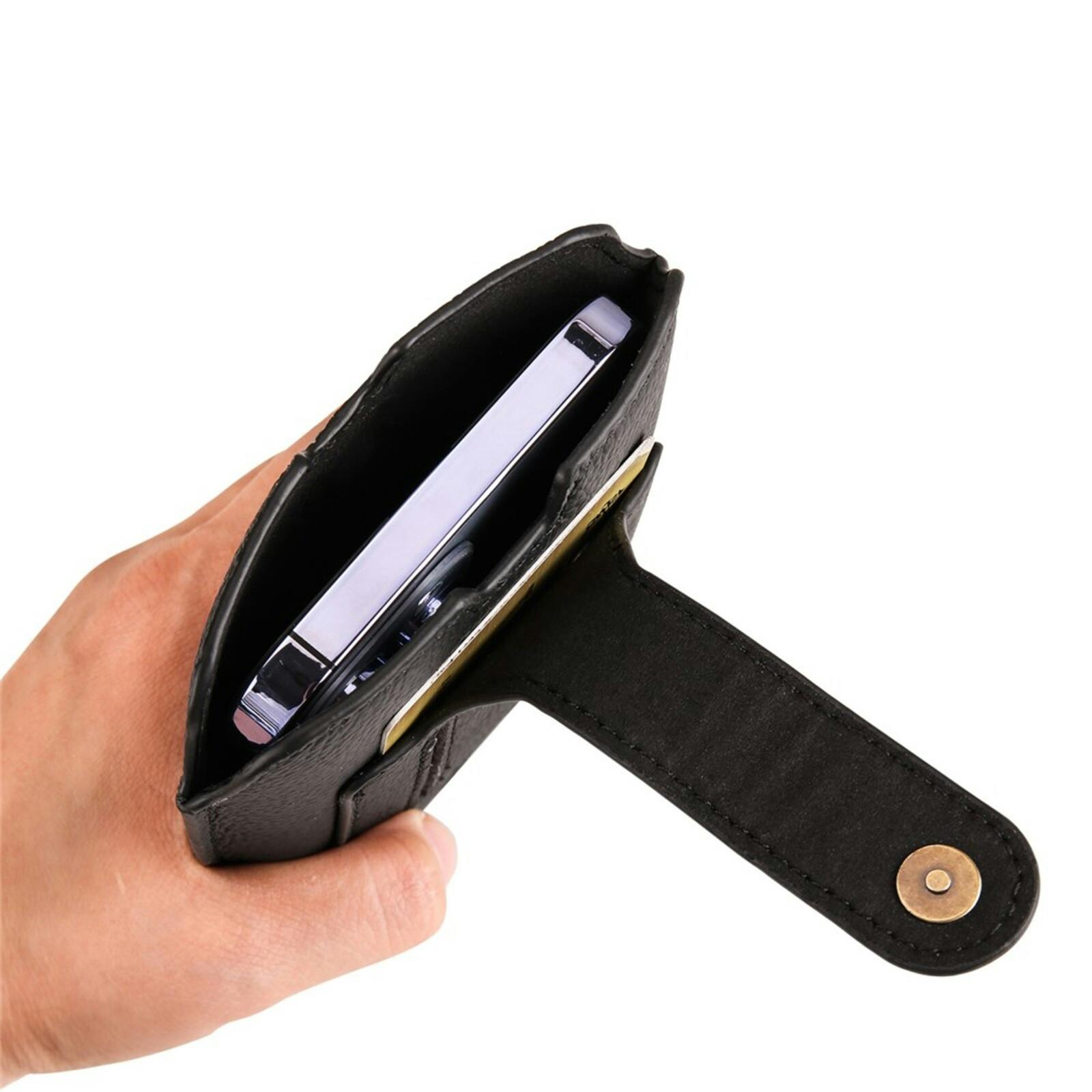 Comfycase Echt Lederen Opberghoesje Zwart XL