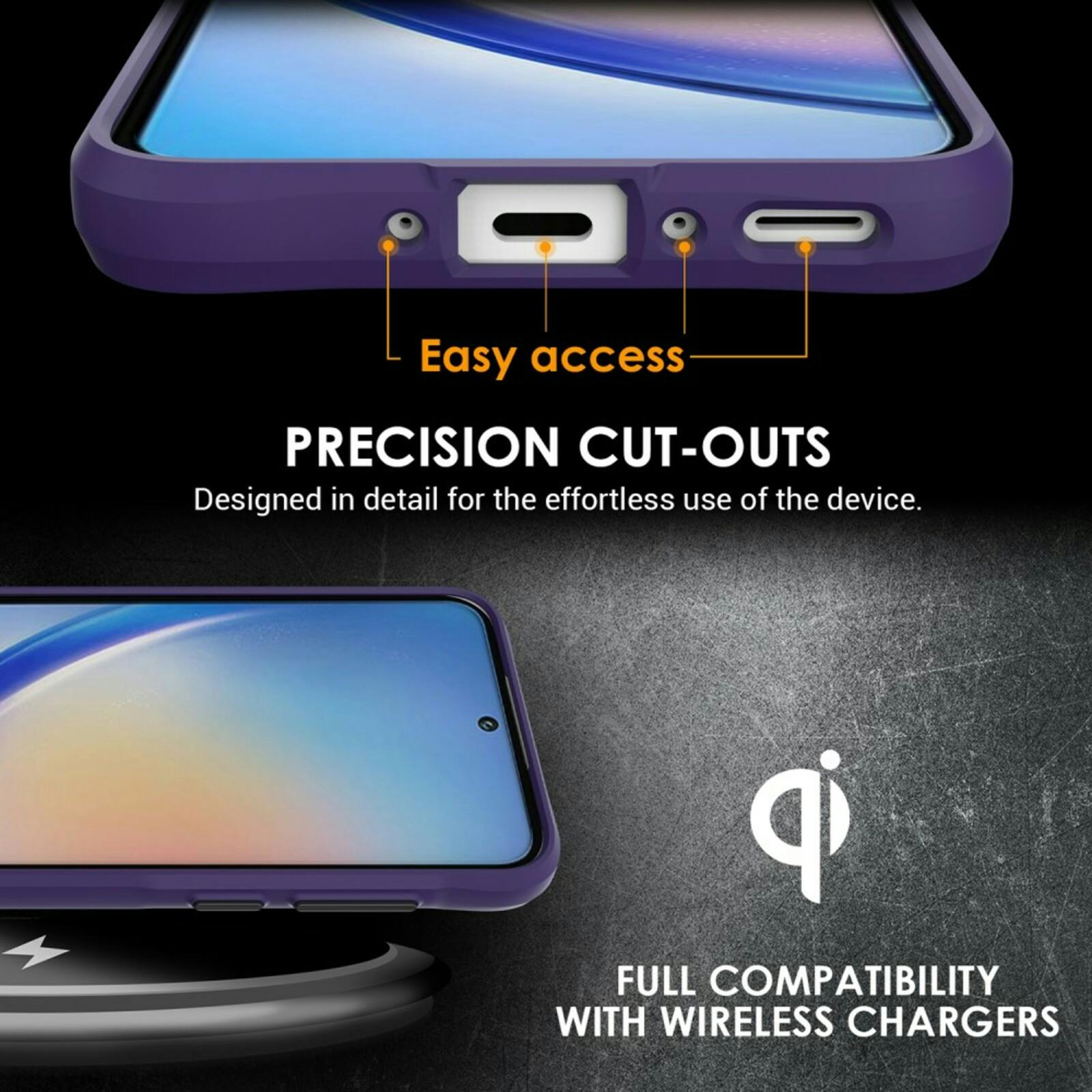 CaseBody Samsung A35 Combat X Beschermhoesje Paars