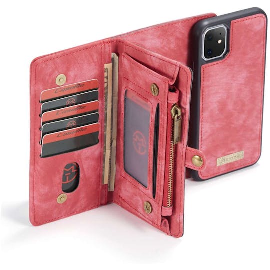Caseme iPhone 11 Portemonnee Hoesje Alles-in-één Rood