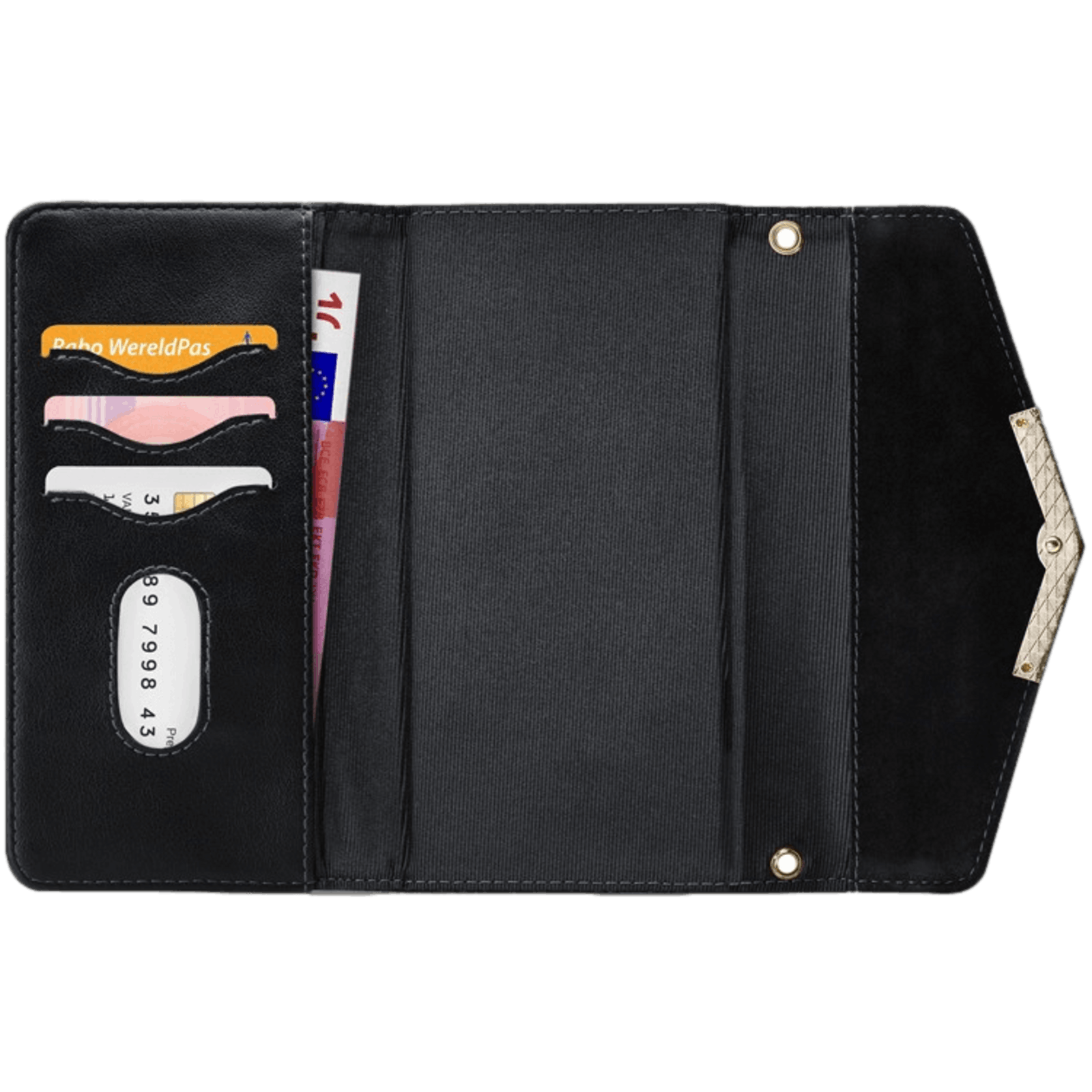 Mobilize iPhone 12 (Pro) Velvet Clutch Zwart