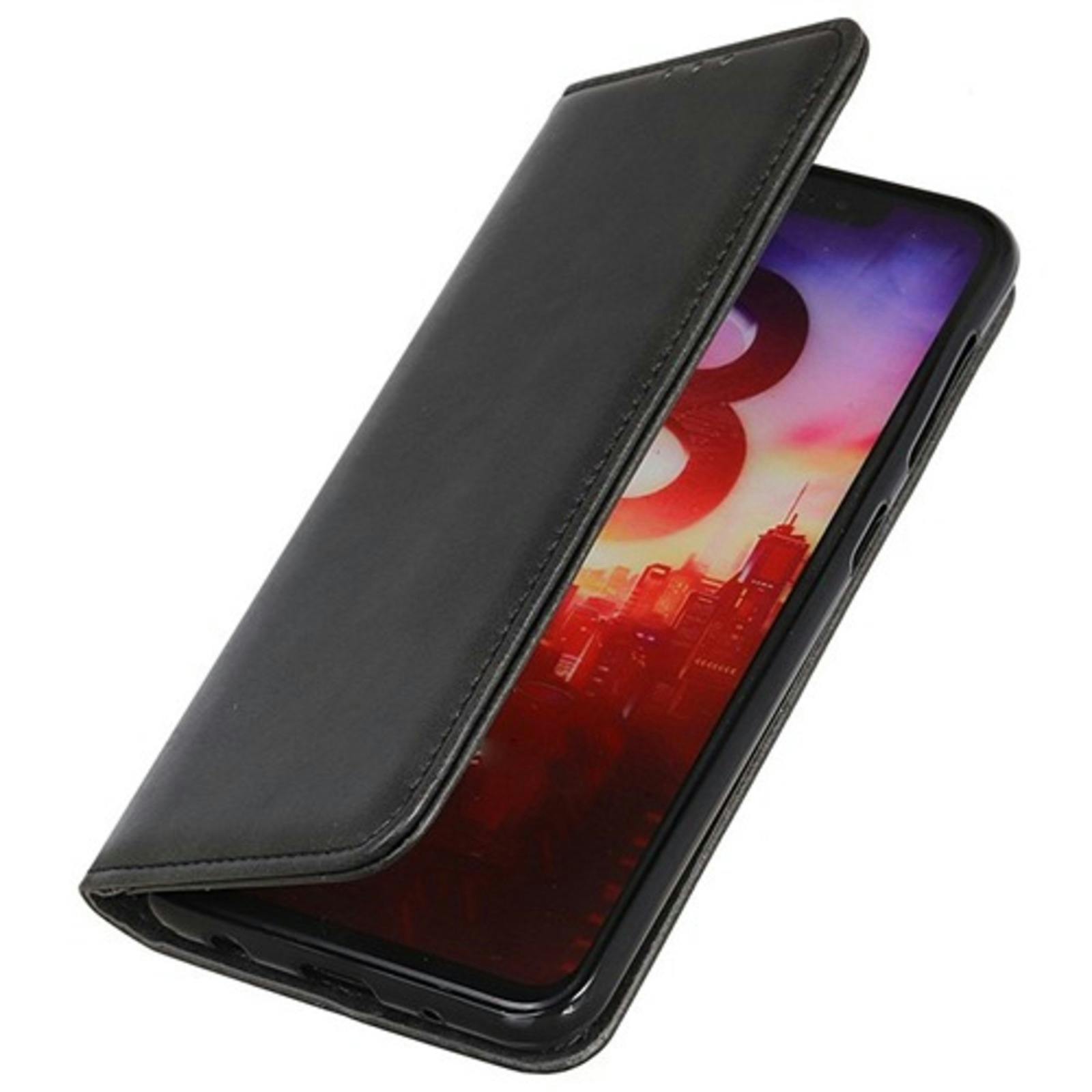 CaseBody Samsung Galaxy A55 Real Leather Wallet Hoesje Zwart