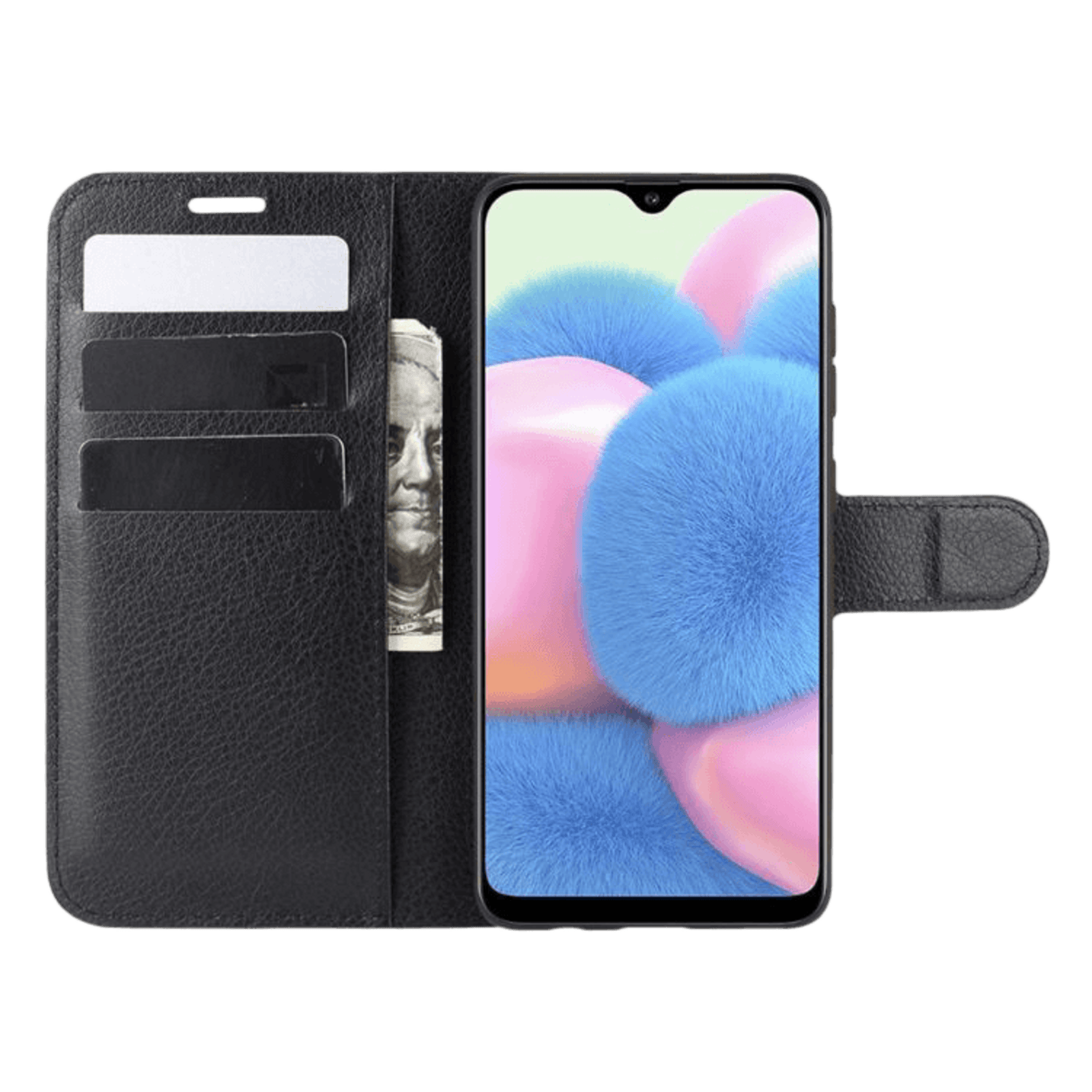 Mocaa Samsung Galaxy A41 Portemonnee Hoesje Pasjes Zwart