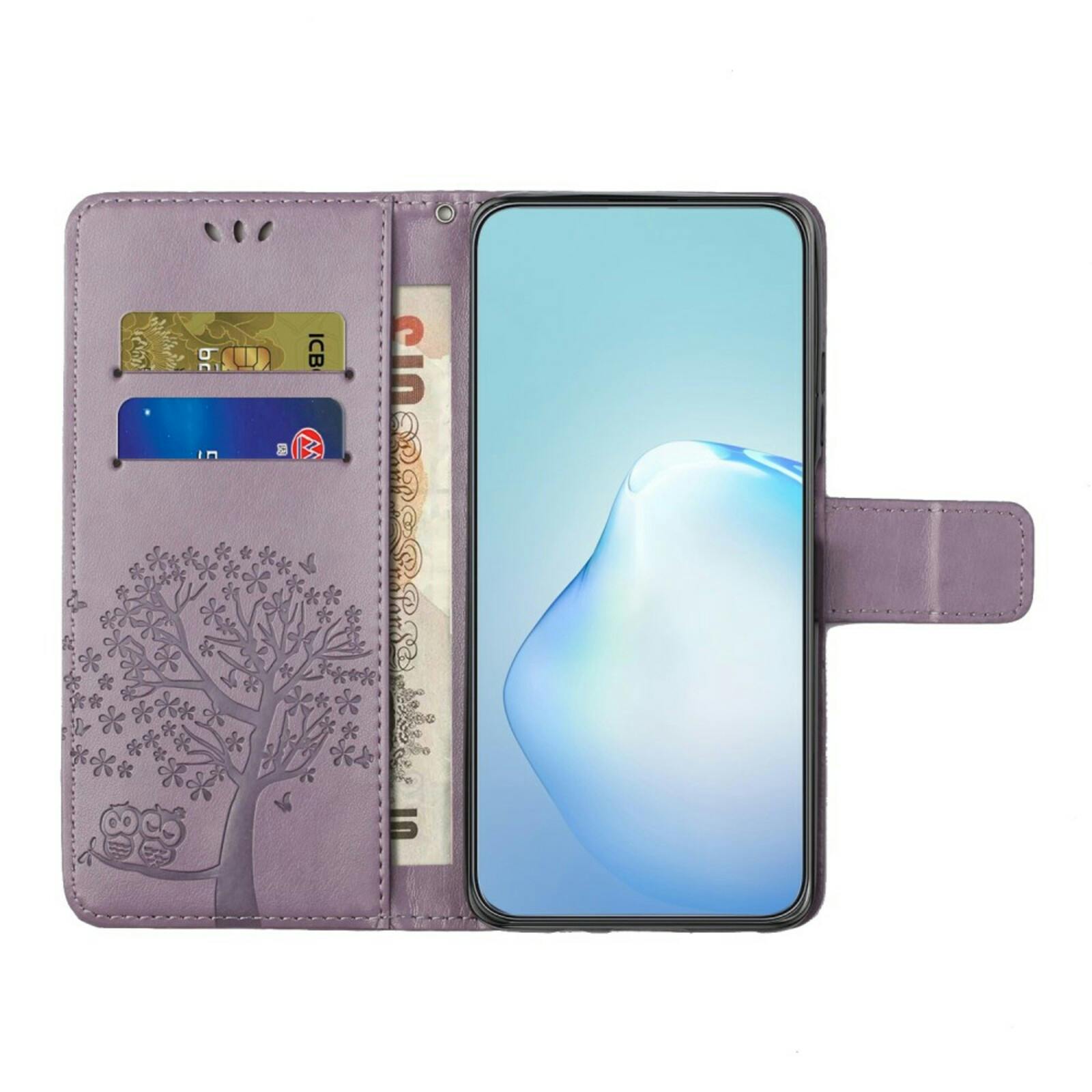 Comfycase Samsung Galaxy A35 Bookcase Hoesje Uiltjes Paars