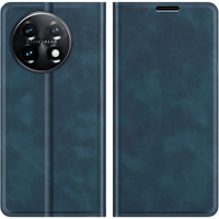 Just in Case OnePlus 11 Magnetisch Portemonnee Hoesje Blauw - Voorkant & achterkant