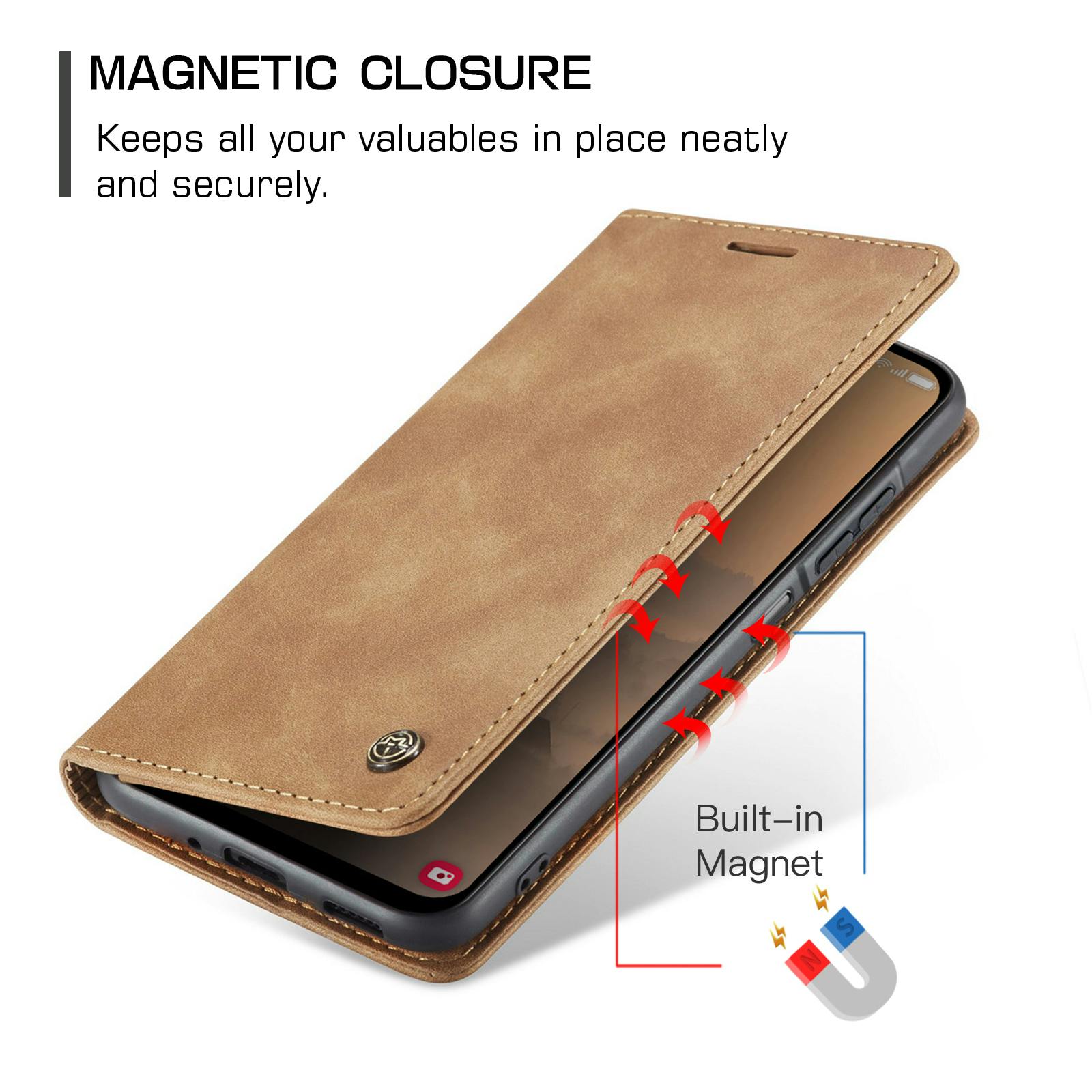 Caseme Samsung Galaxy A57 Business Bookcase Hoesje Grijs