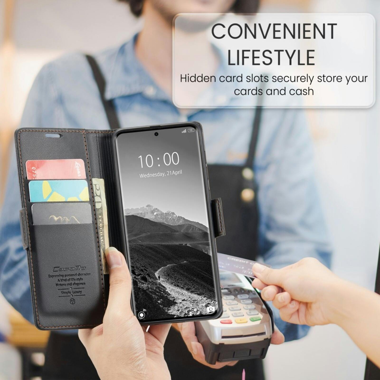 Caseme Xiaomi Redmi Note 14 Pro(+) Bookcase Hoesje Zwart