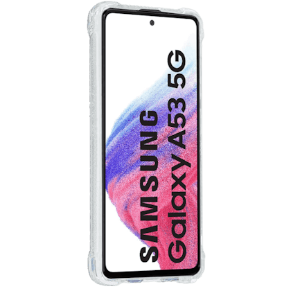 Mocaa Samsung Galaxy A53 Valbestendig Glitter Hoesje Zilver