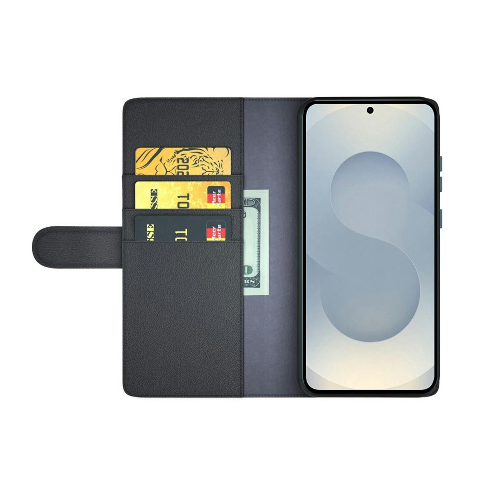 Fonexio Samsung Galaxy S25 Edge Luxe Lederen Bookcase Zwart