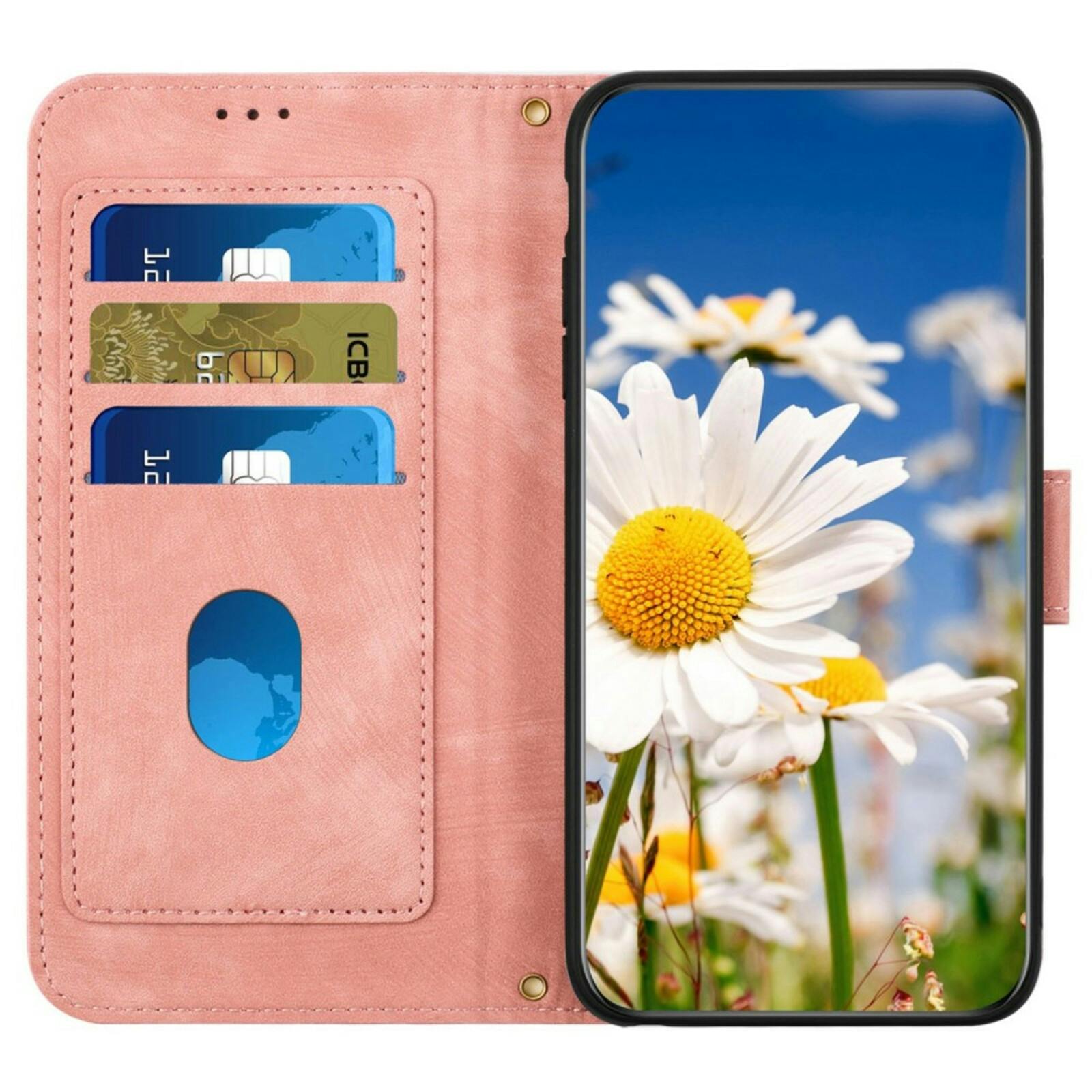 Mocaa Samsung Galaxy A55 Floral Series Bookcase Roze