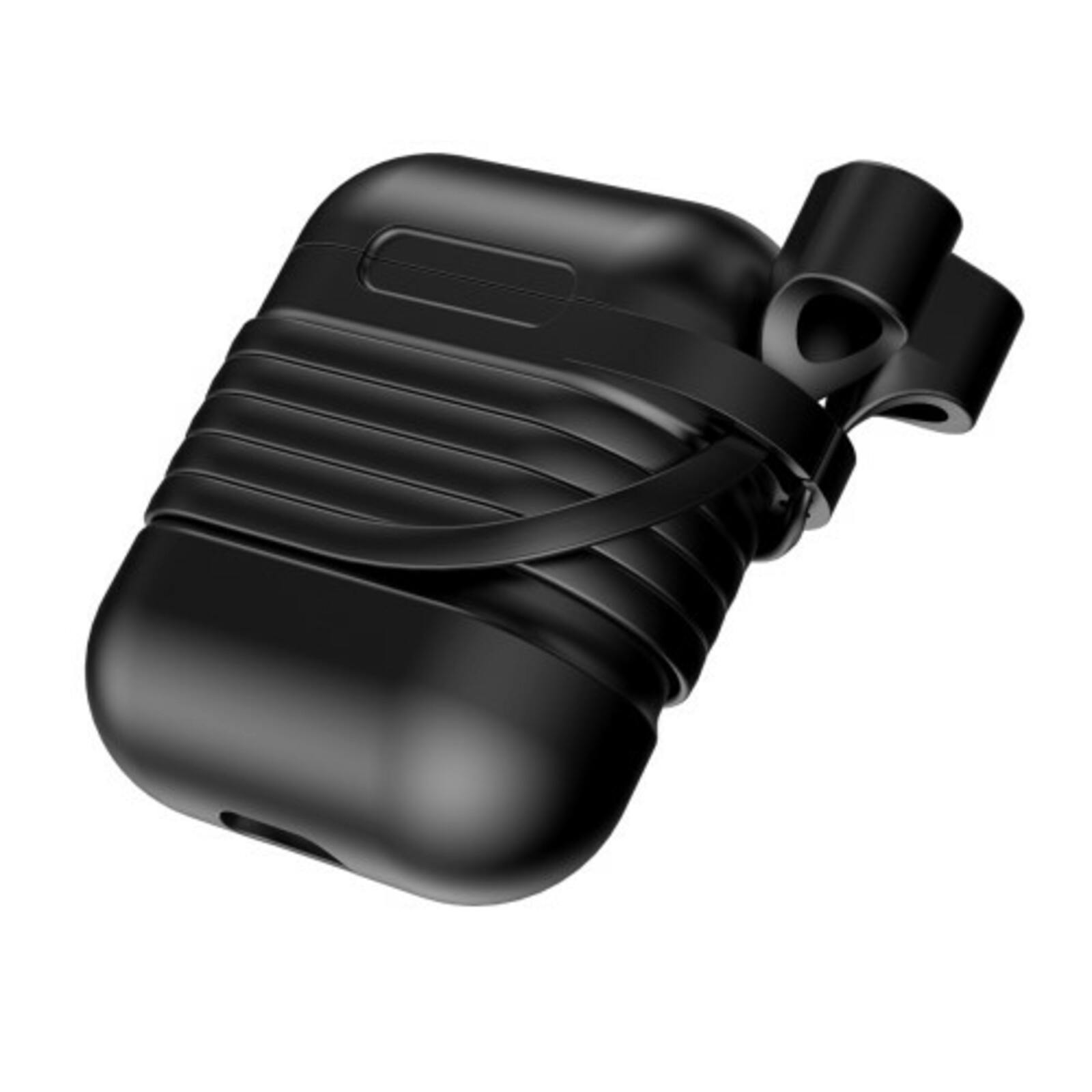 Baseus Luxe AirPods 1/2 Case met Anti-Lost Strap Zwart