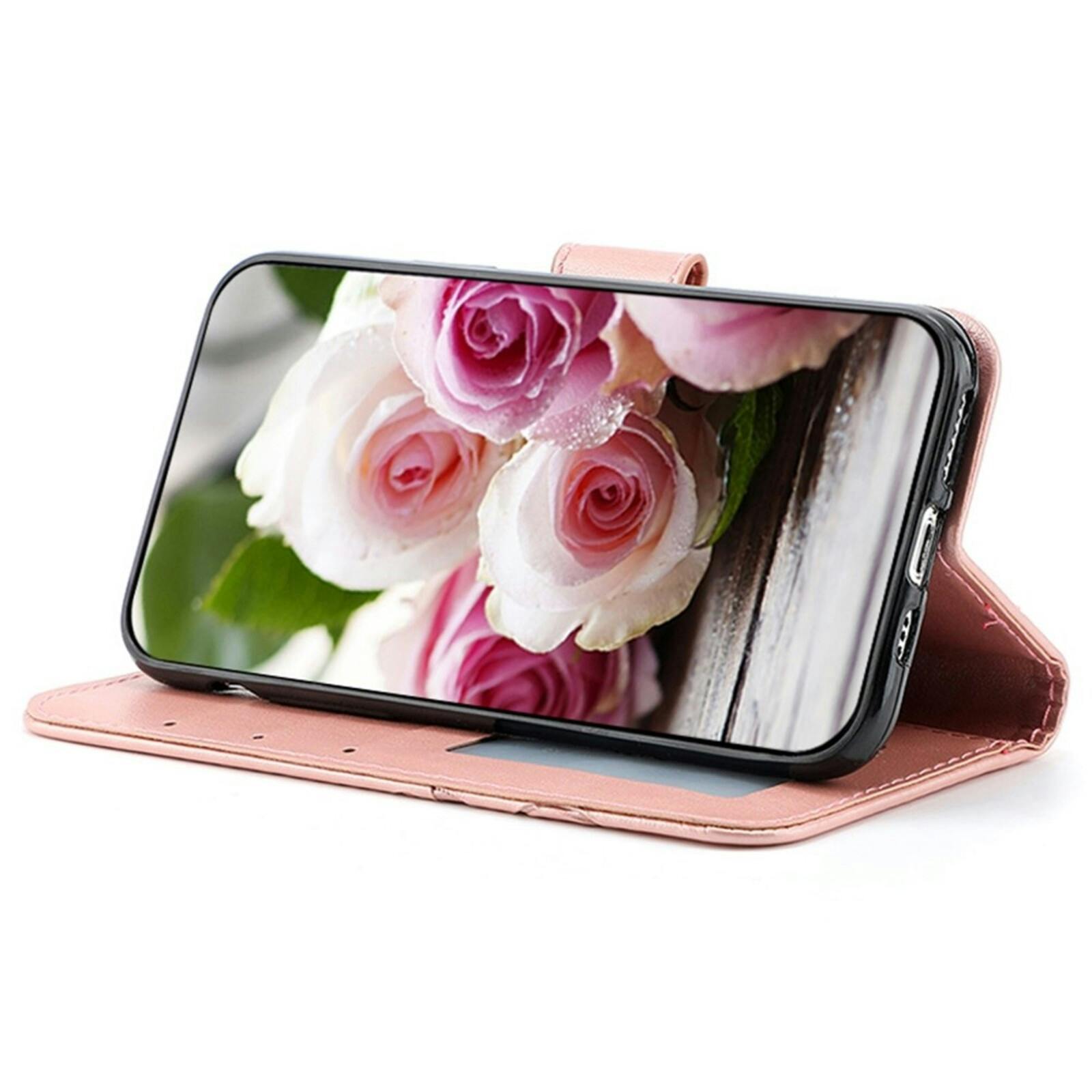 Comfycase Samsung Galaxy A27 Roses Bookcase Hoesje Roze