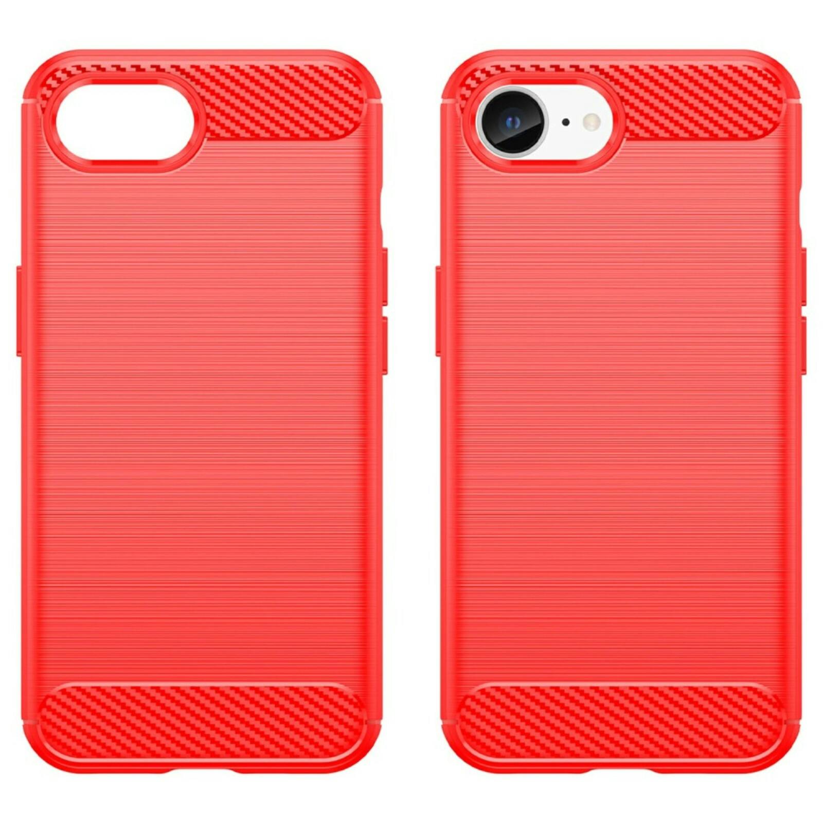 Mocaa Apple iPhone 16e Brushed Hoesje Rood