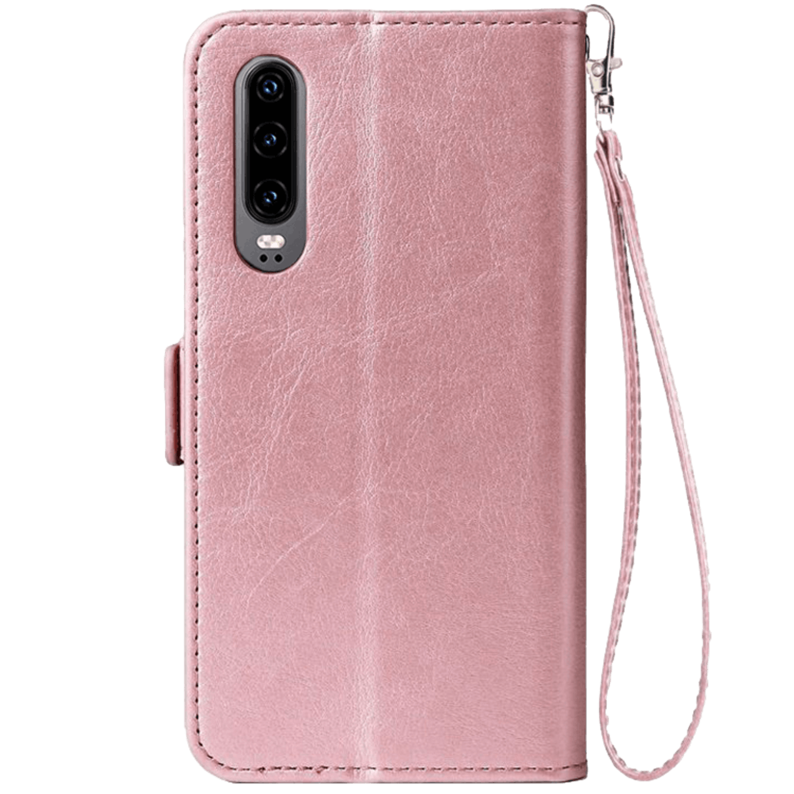 CaseBody Huawei P30 zipper portemonnee hoesje Rosegoud