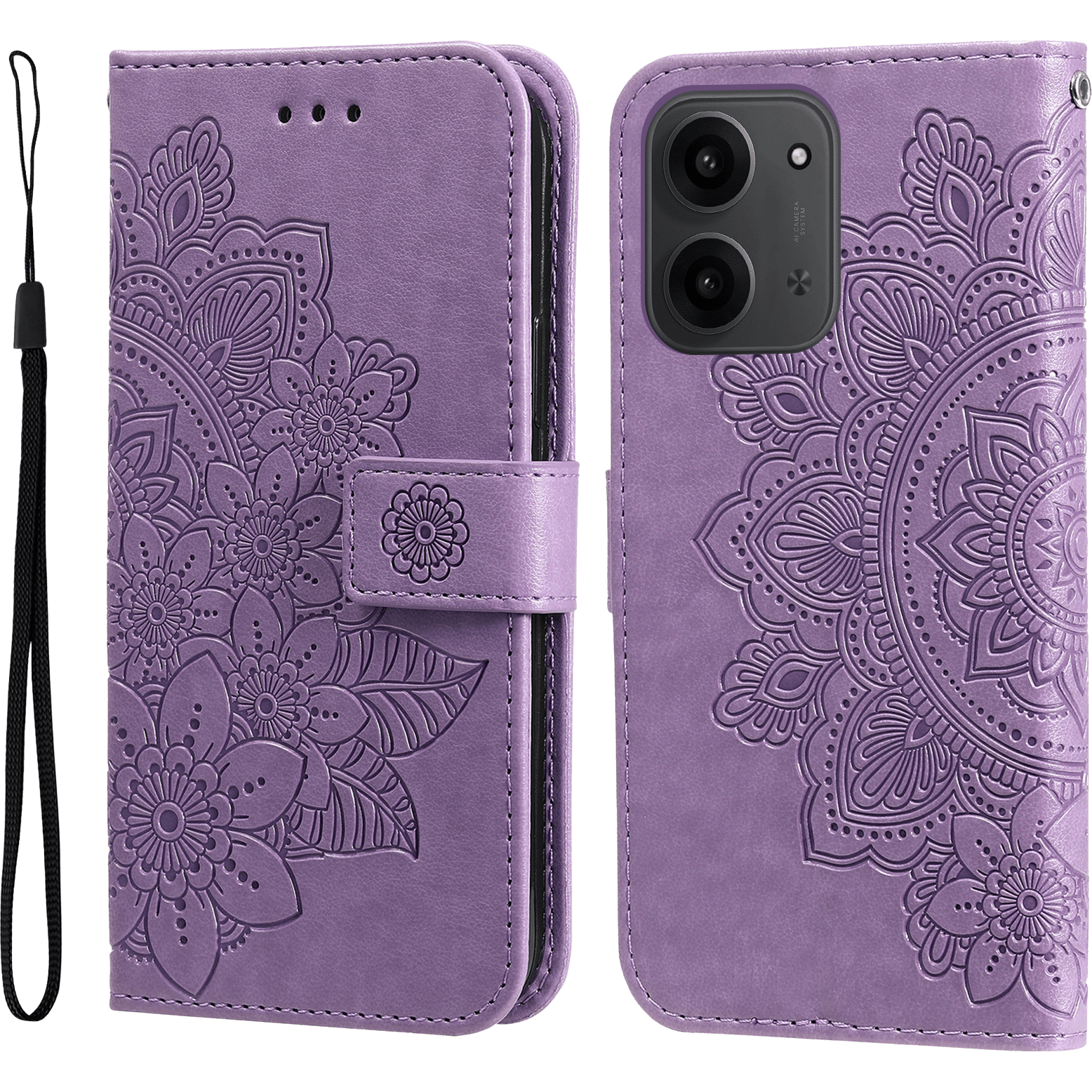 Comfycase Xiaomi Redmi 15C Floral Bookcase Hoesje Paars