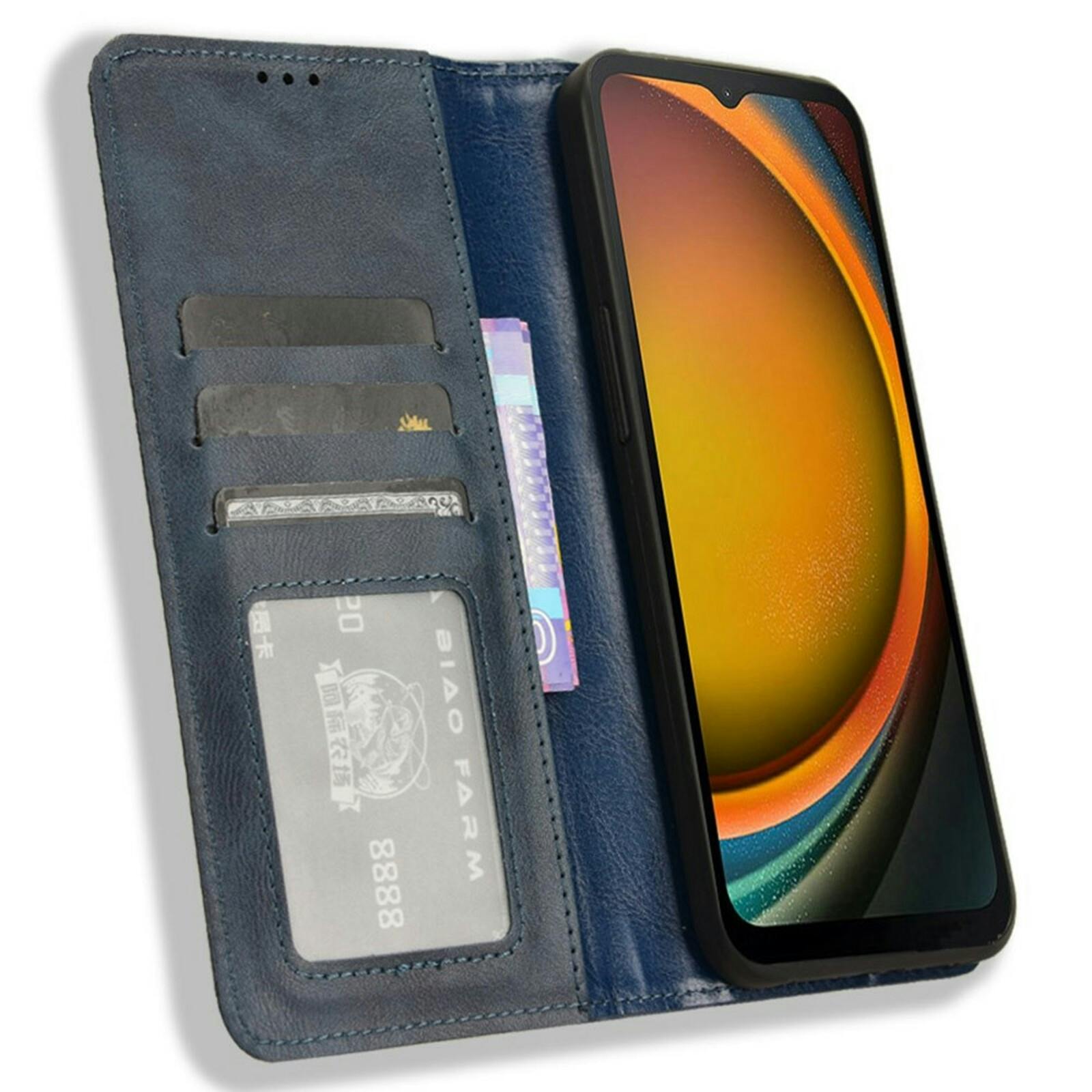 Mocaa Samsung Galaxy Xcover 7 Grid Bookcase Blauw