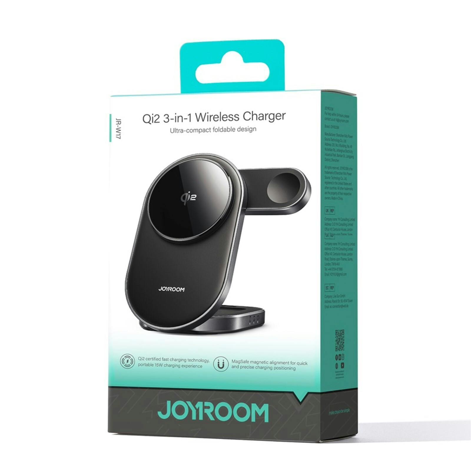 Joyroom Premium 3 in 1 Compact Wireless Charging Station Zwart