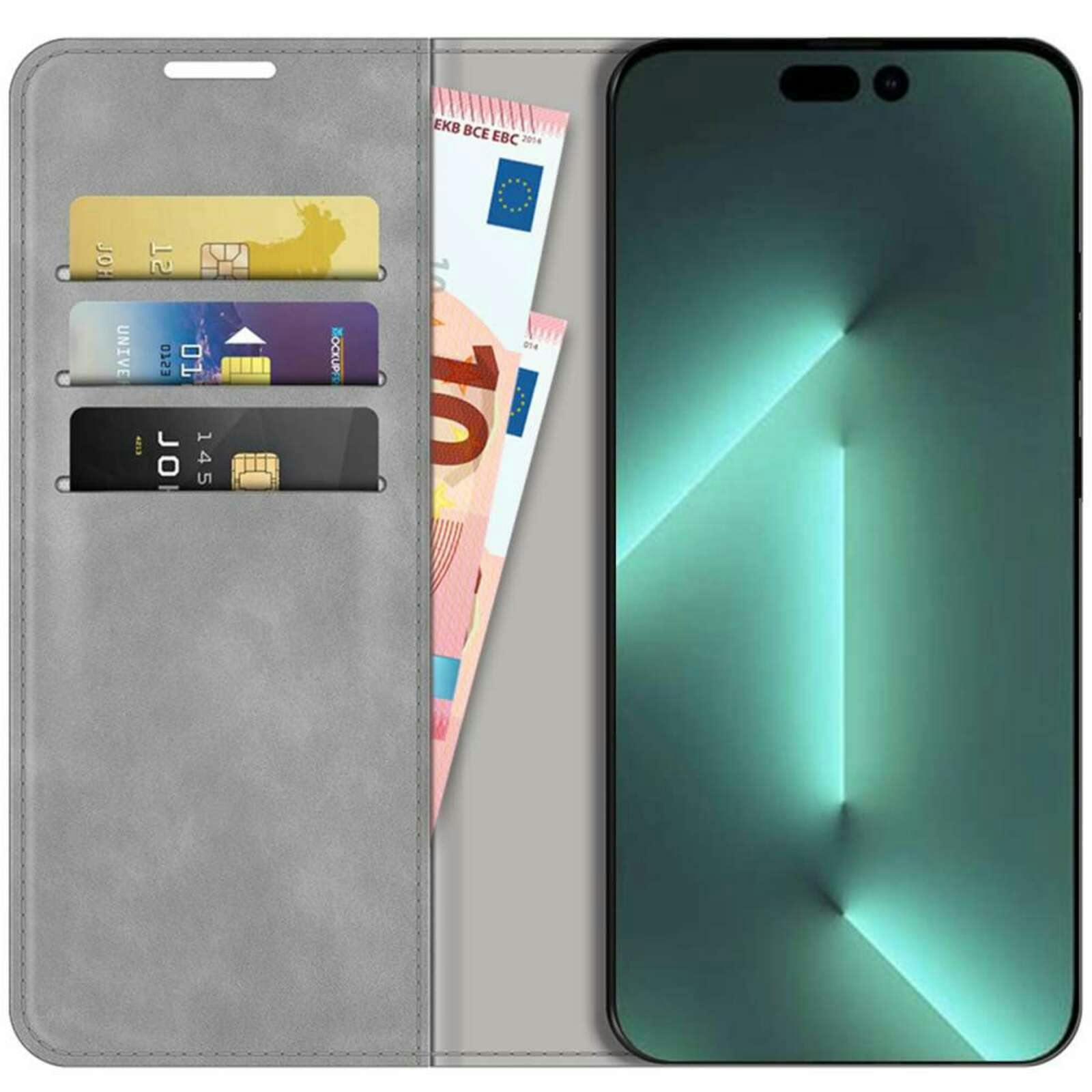 Just in Case iPhone 14 Pro Max Portemonnee Hoesje Grijs