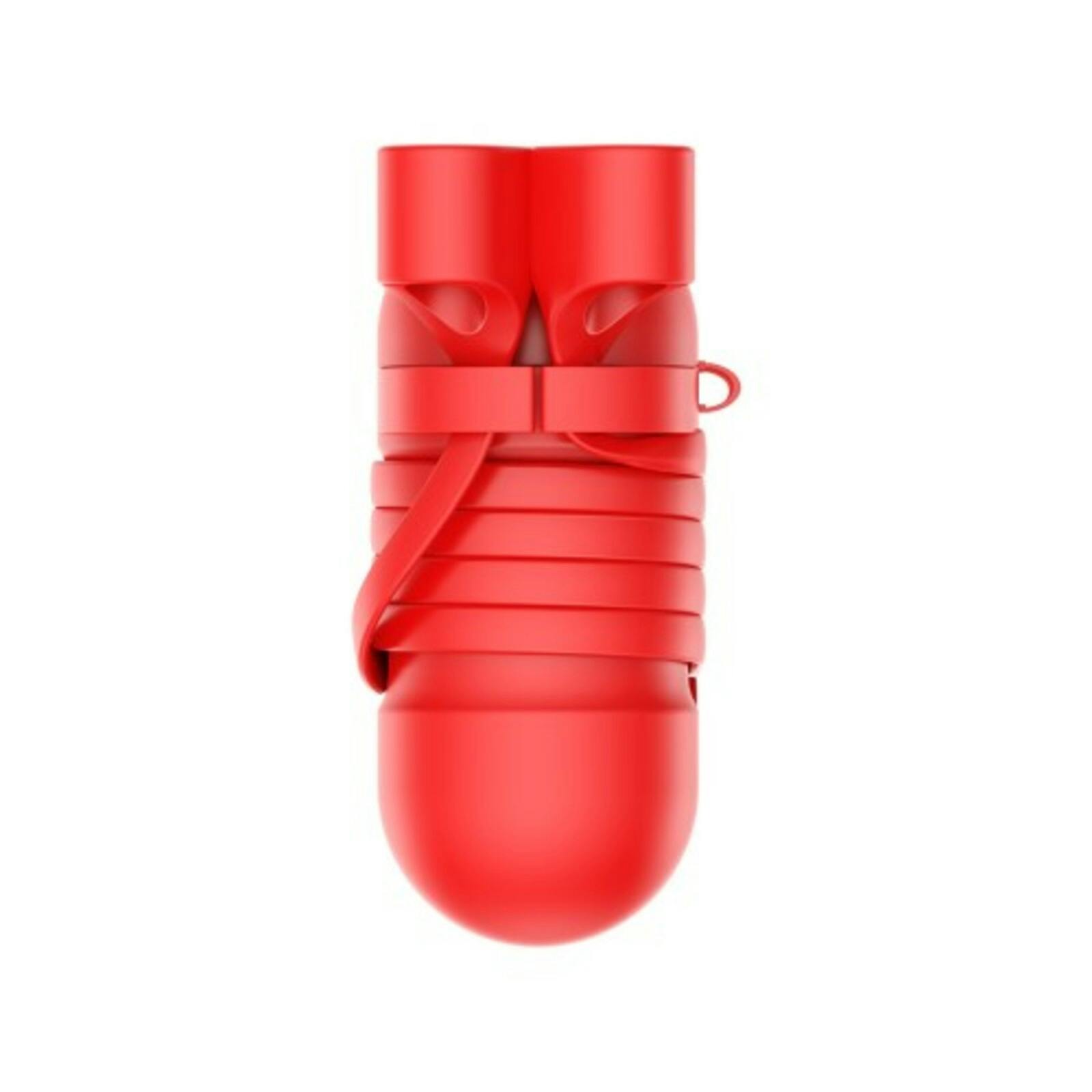 Baseus Luxe AirPods 1/2 Case met Anti-Lost Strap Rood