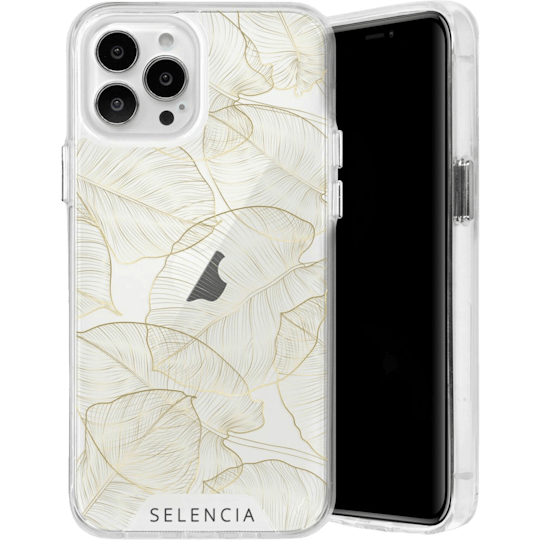 Selencia iPhone 13 Pro Trendy Hoesje Botanisch Goud - Voorkant