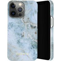 Selencia iPhone 13 Pro Fashion Hoesje Marble Blue - Voorkant