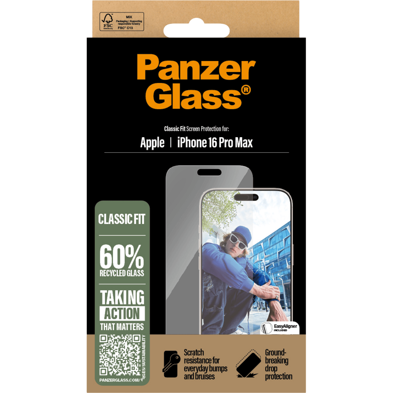 PanzerGlass iPhone 16 Pro Max Classic Fit Screenprotector