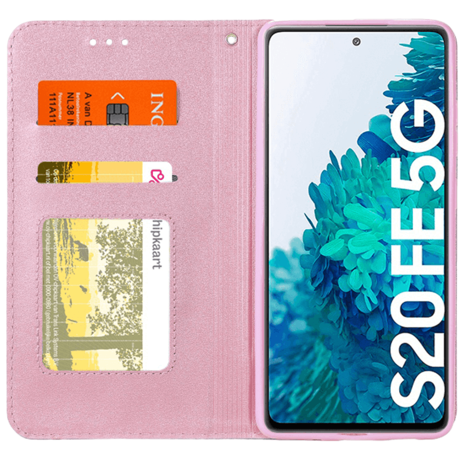 Comfycase Samsung Galaxy S20 FE Daisy Bookcase Hoesje Blauw