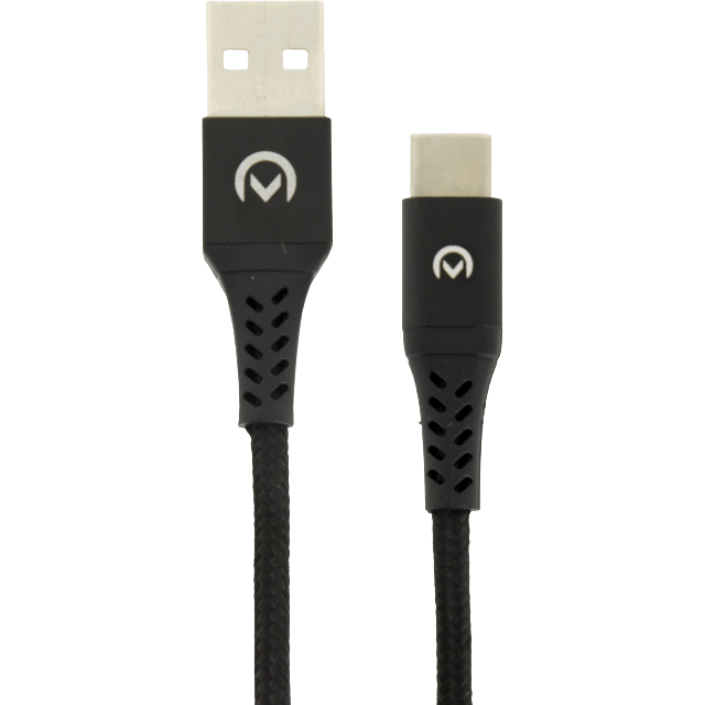 Mobilize Type USB C Gevlochten kabel 1m. Zwart