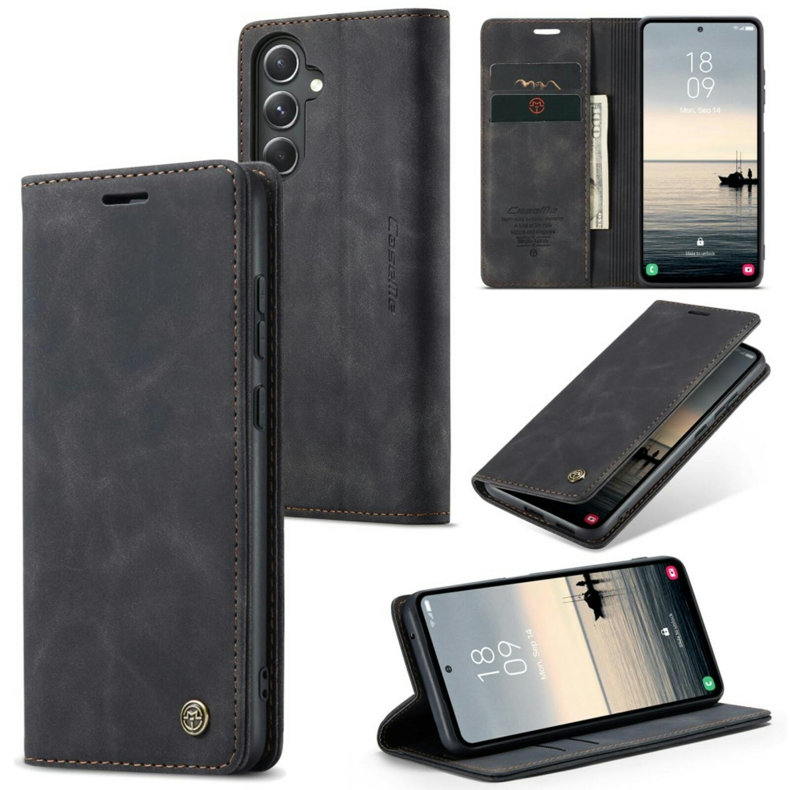 Caseme Samsung S23 FE Business Bookcase Hoesje Zwart