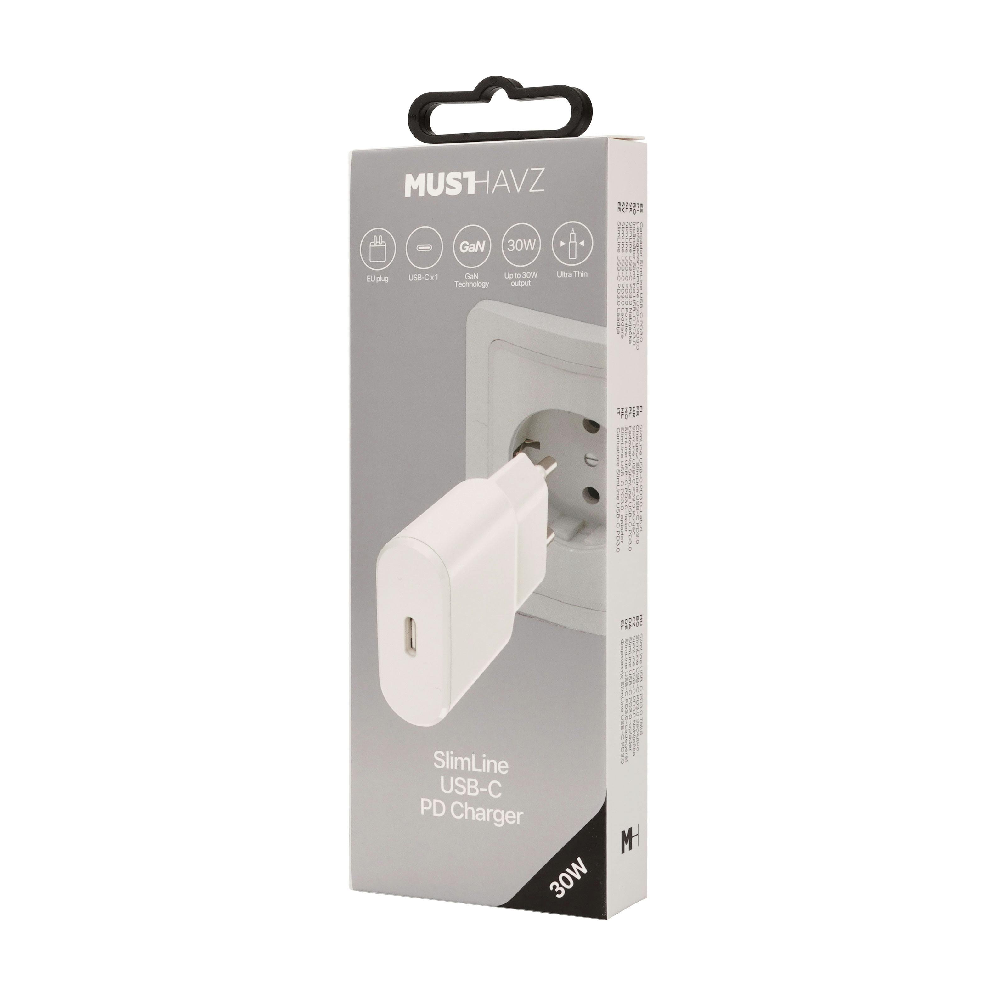 Musthavz SlimLine USB-C PD Charger 30W Wit