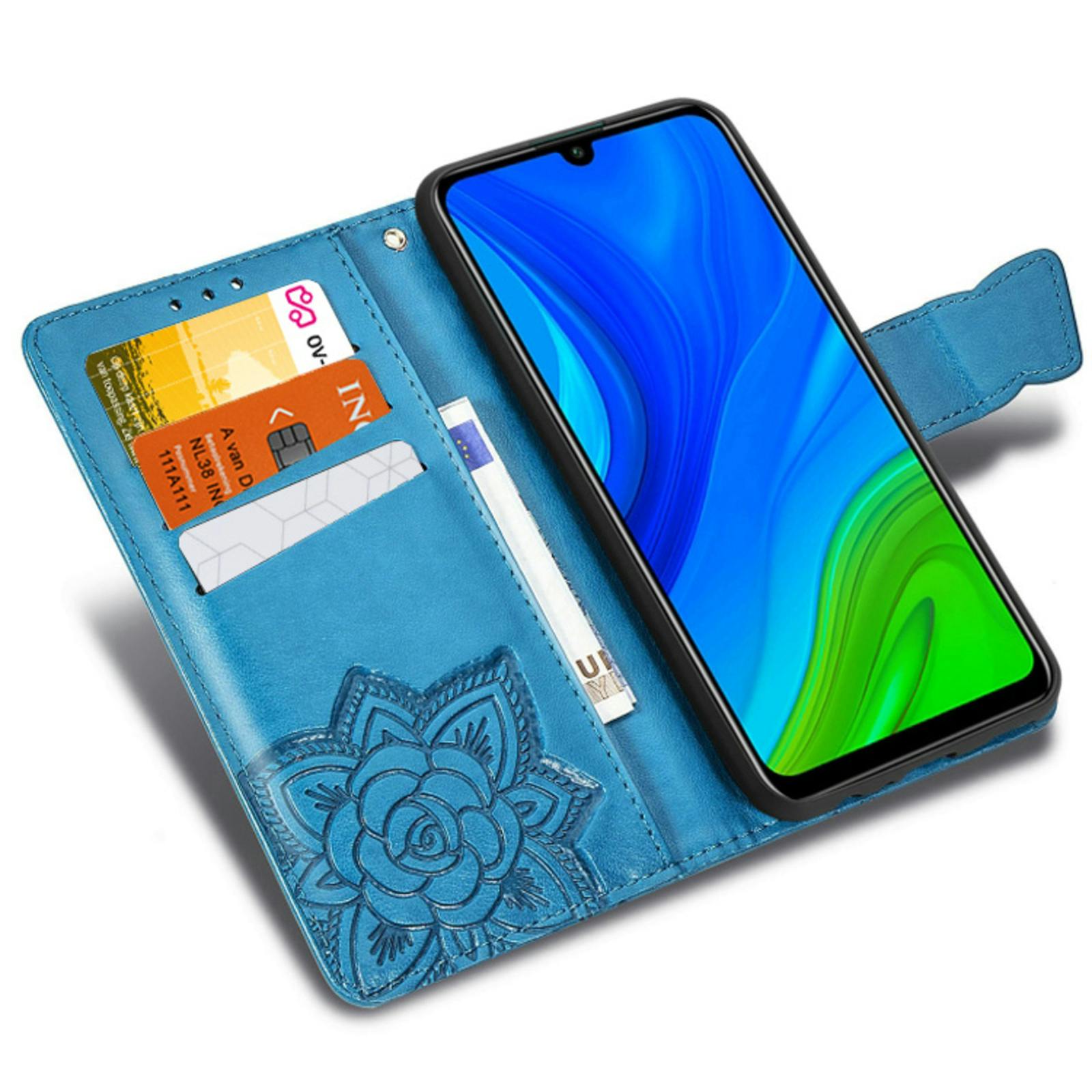 Comfycase P Smart 2020 Butterfly Booklet Telefoonhoesje Blauw