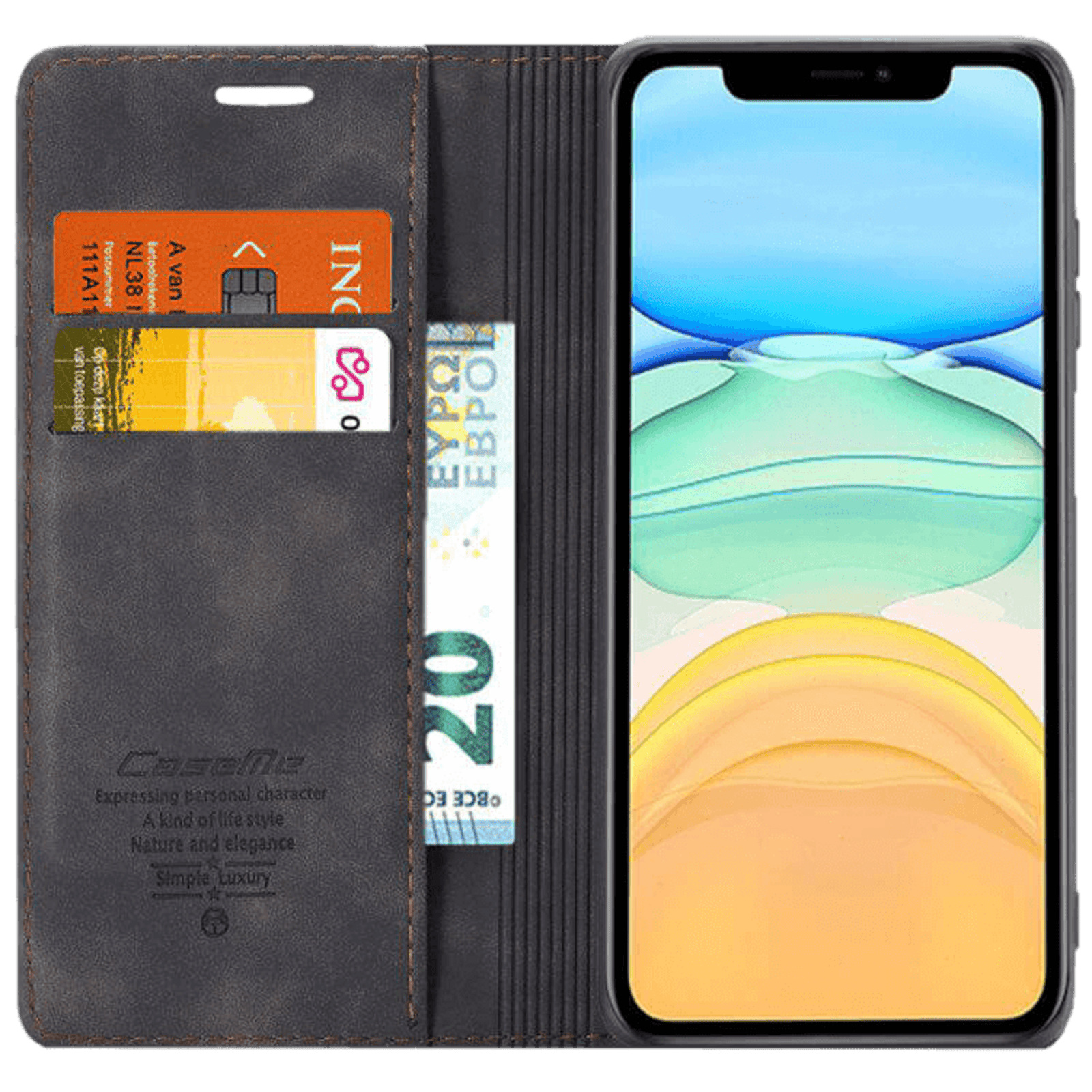 Caseme iPhone 13 Pro Max Business Wallet Bookcase Hoesje Zwart