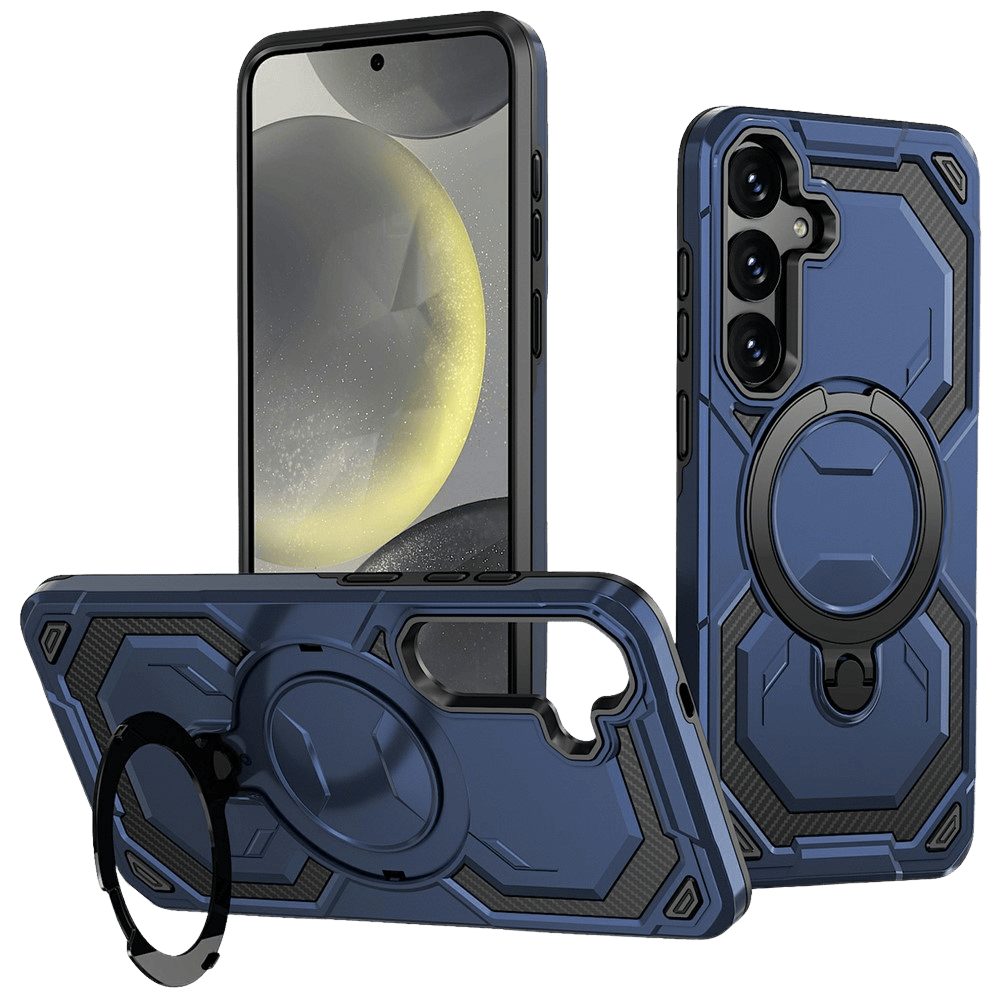 CaseBody Samsung Galaxy S26 Plus Magnetic Kickstand Ring Hoesje Blauw