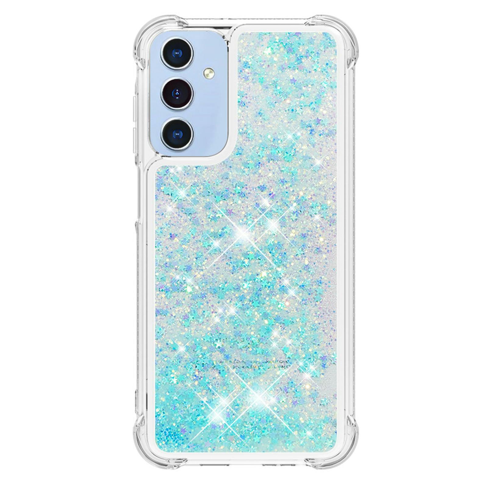 Mocaa Samsung Galaxy A17 (5G) Valbestendig Glitter Hoesje Blauw
